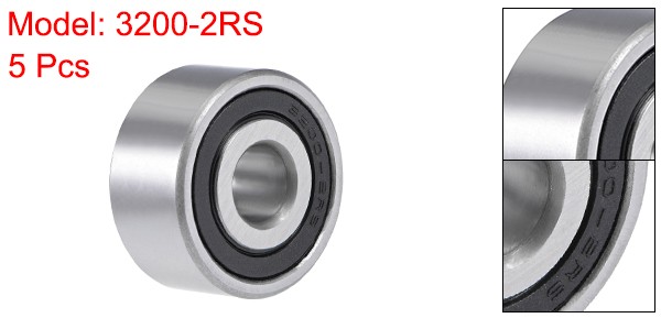 5pcs 3200-2RS Angular Contact Ball Bearing 10mm Bore x 30mm OD x 14.3mm Width