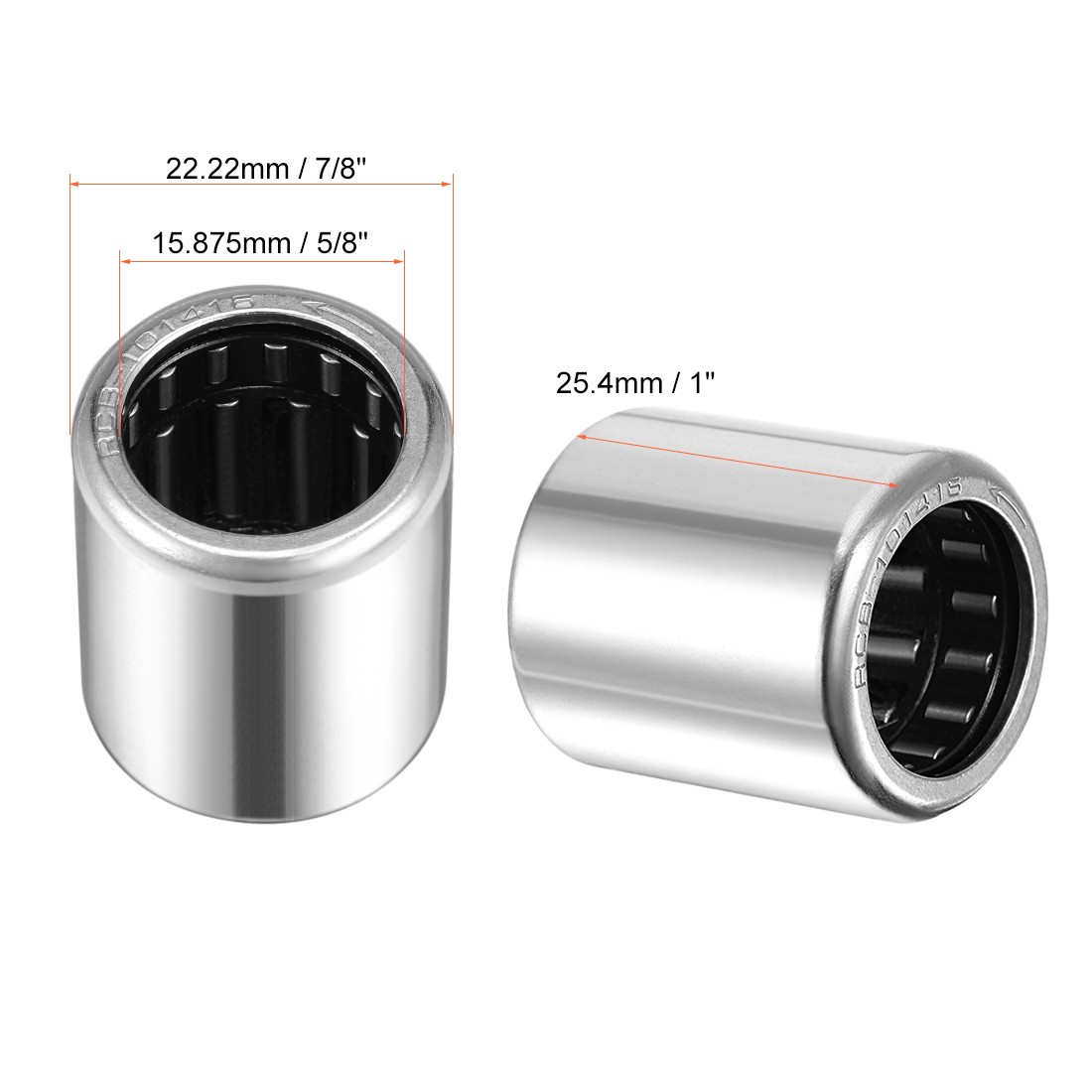 2pcs RCB101416 Needle Roller Bearings 5/8″ Bore 7/8″ OD 1″ Width DIY