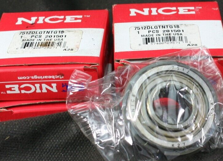 One (1) NICE RBC 7512 DLGTNTG18 Heavy Duty Deep Groove Bearing 3/4″ ID USA NEW