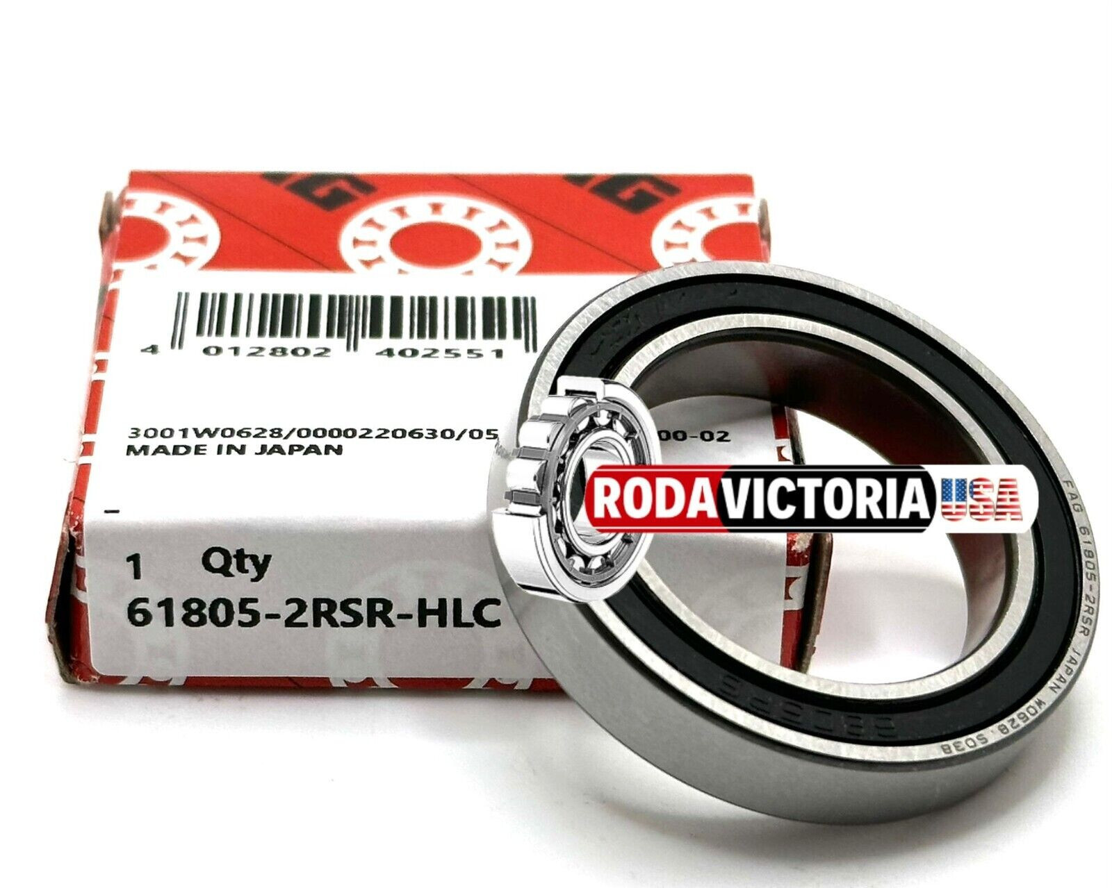 FAG 61805 2RSR DEEP GROOVE BALL BEARING, RUBBER SEALED 25x37x7mm 6805-2RS