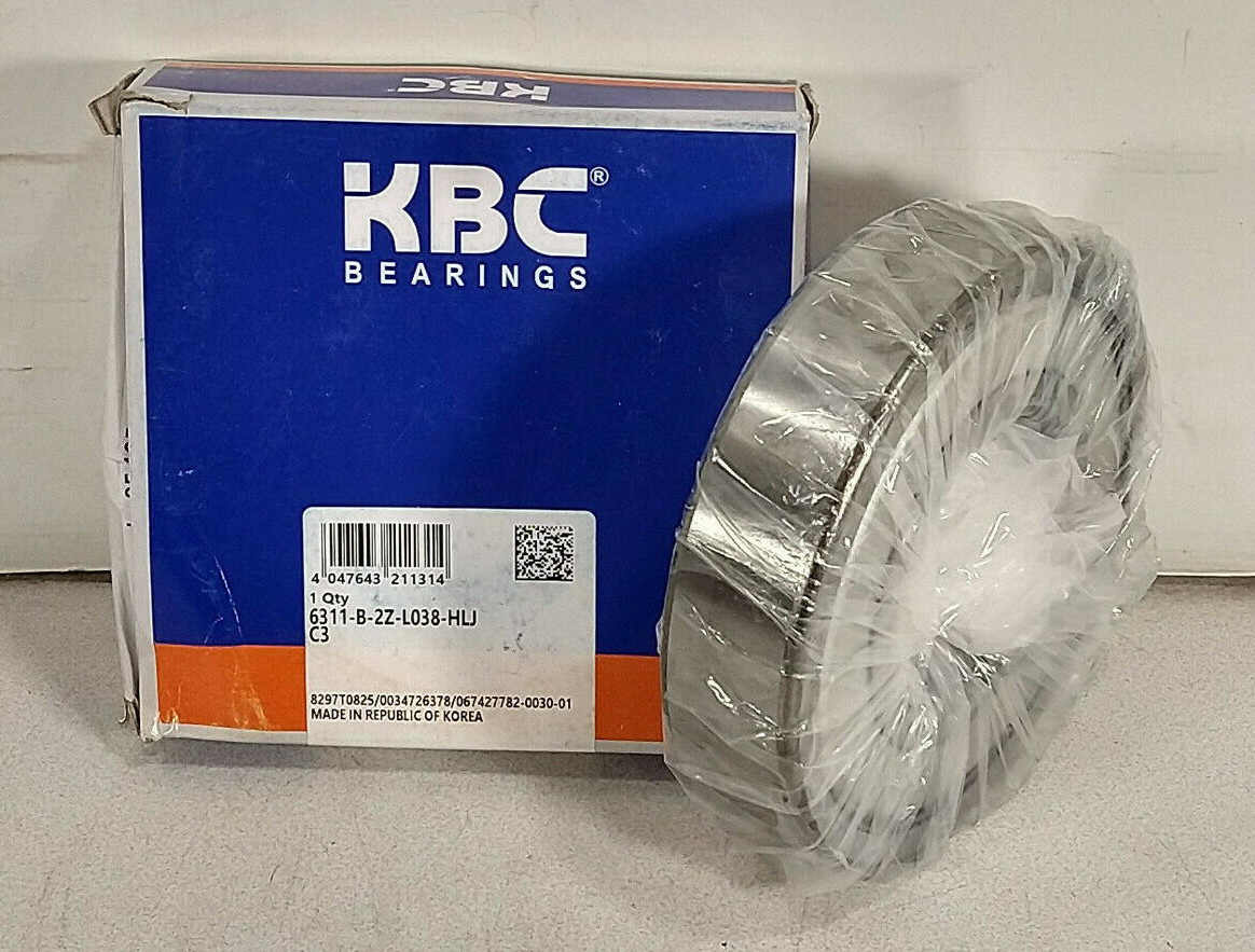 1 NEW KBC 6311-B-2Z-L038-HLJ C3 STEEL SHIELDED BALL BEARING NIB ***MAKE OFFER***