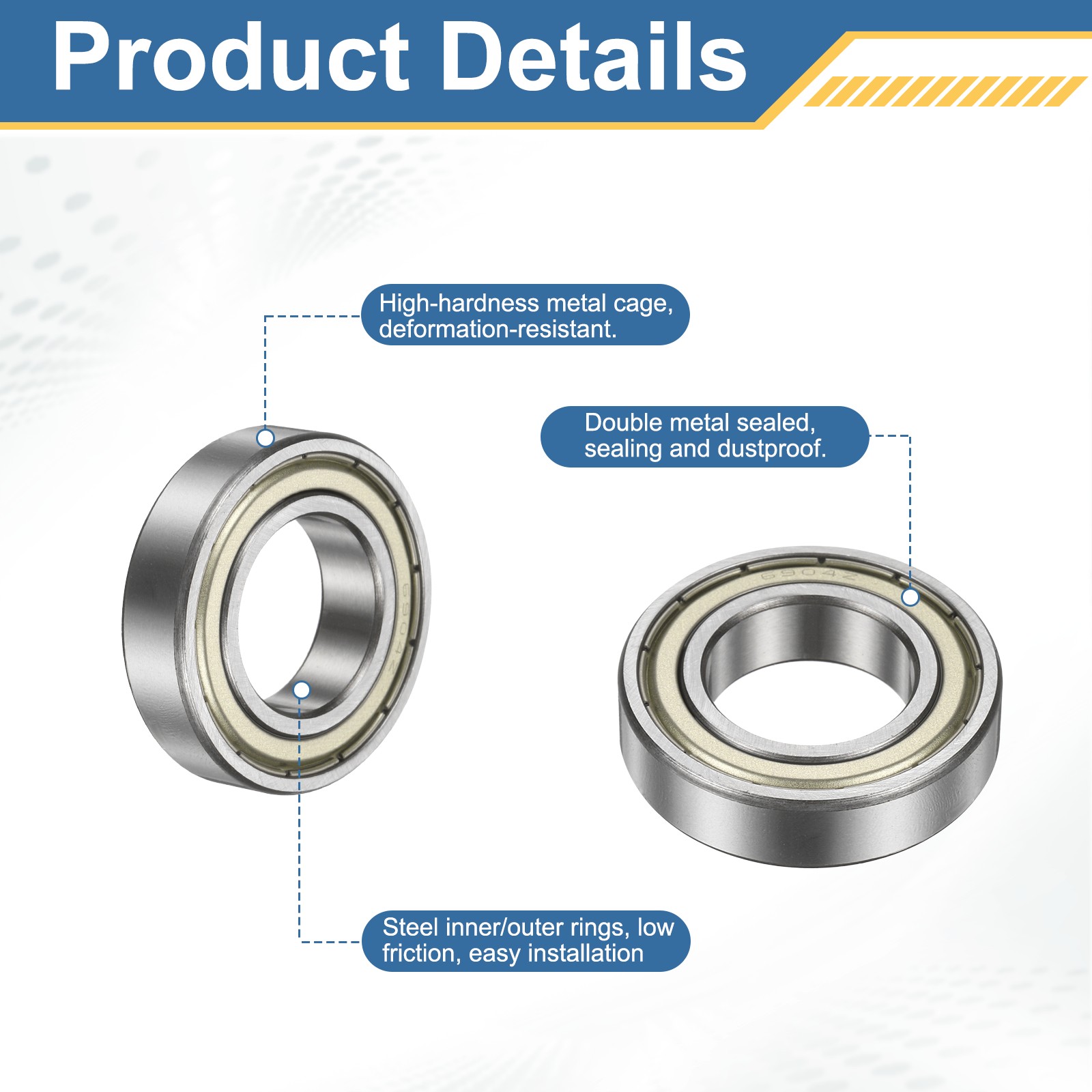 10Pcs 6904-ZZ Deep Groove Bearing, 20x37x9mm Metal Double Sealed Bearing