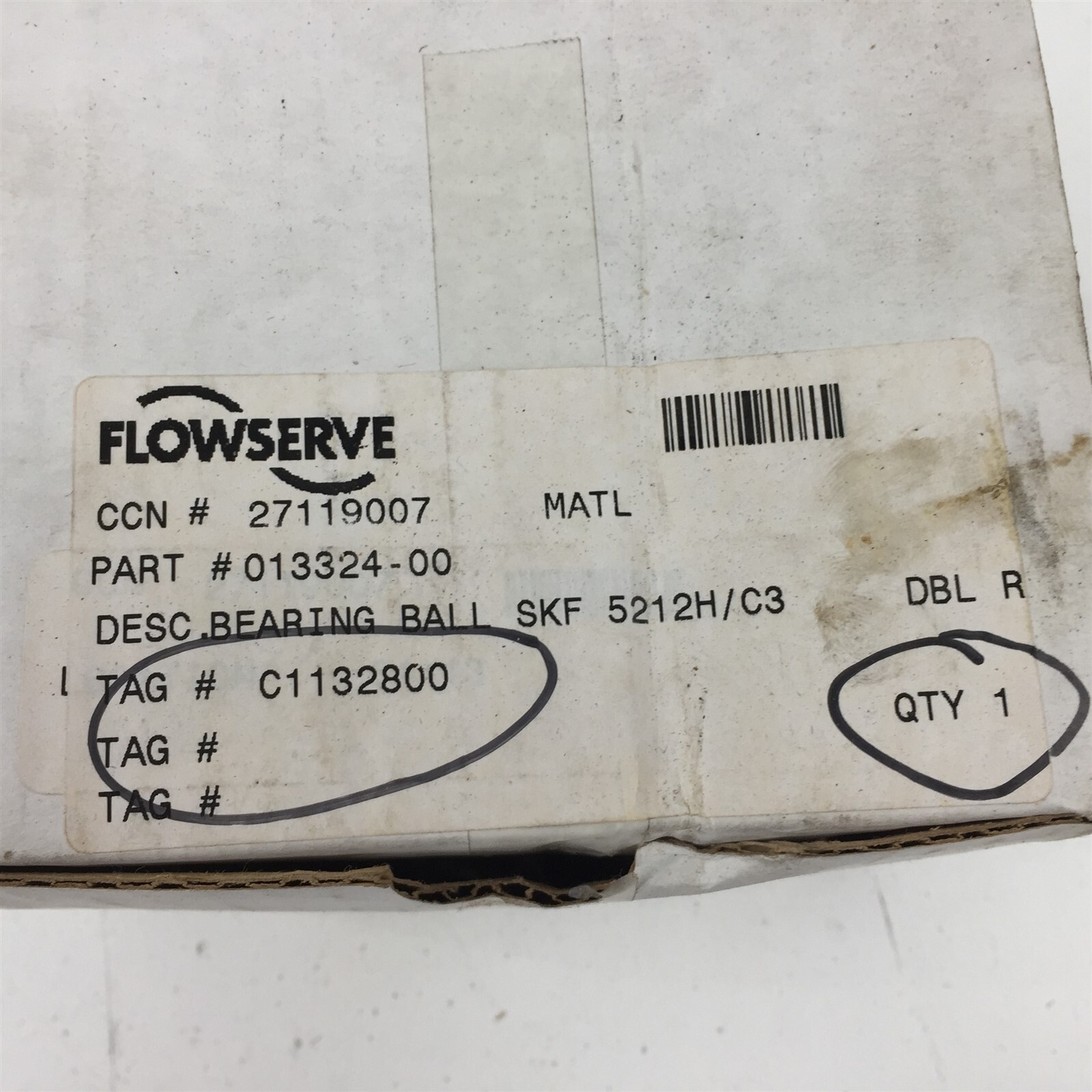 SKF 5212 A/C3 Bearing Flowserve 5212HC3