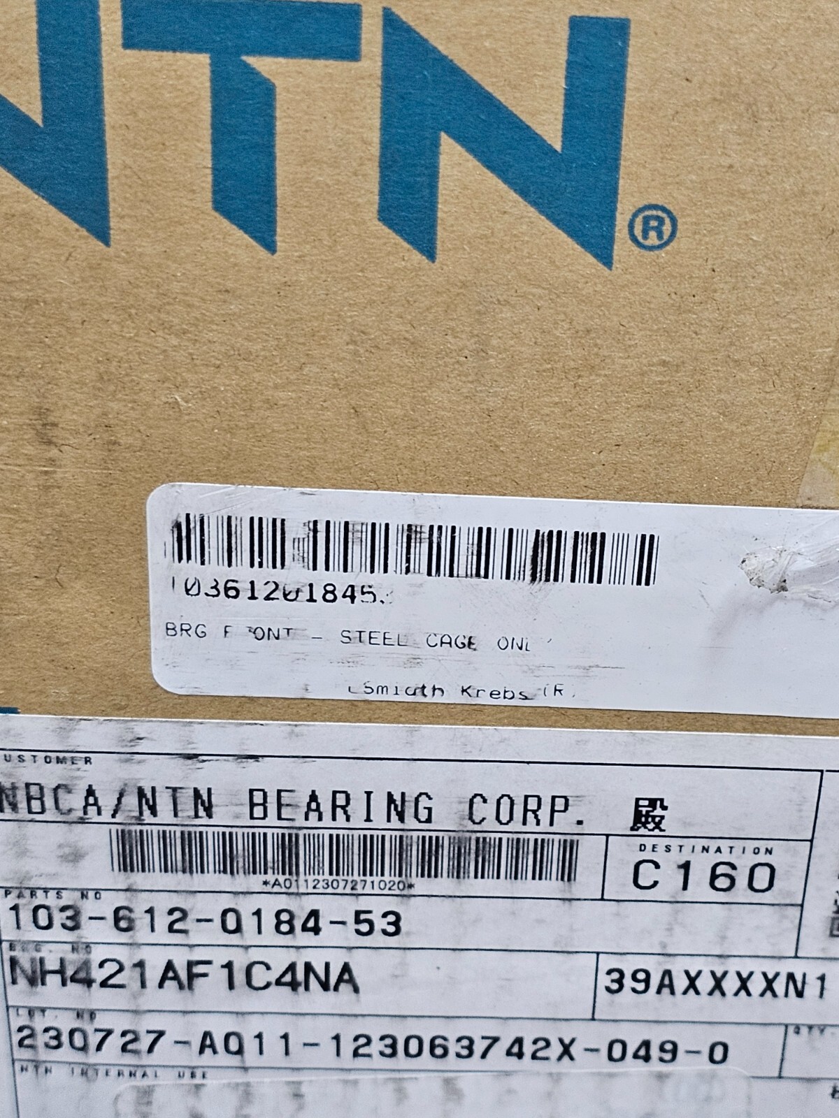 NTN NH421AF1C4NA Bearing Cylindrical Roller 105x260x60mm 103-612-0184-53