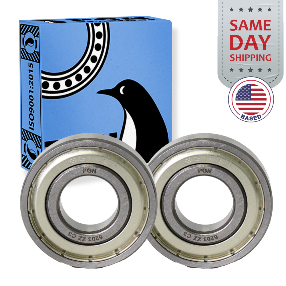 (2) 6203-ZZ Premium Metal Shield Ball Bearing C3 EMQ, 17x40x12, 6203 ZZ 6203z