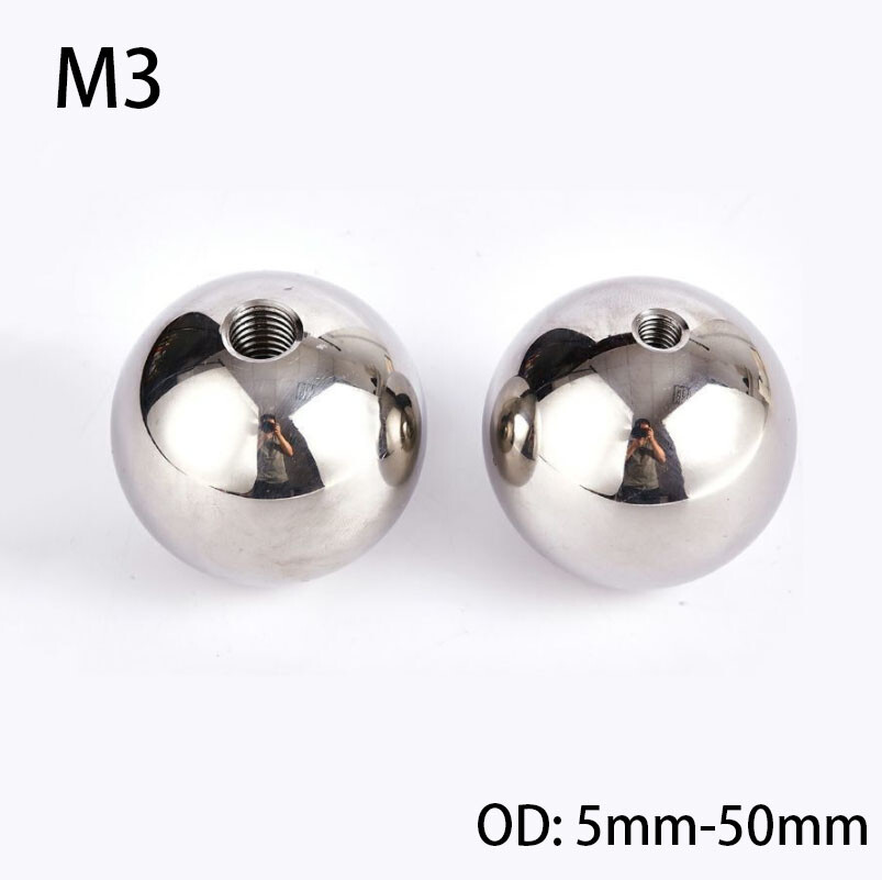 304 Stainless Steel Ball Half Hole M3 Thread Steel Ball Outer Diameter: 5mm-50mm