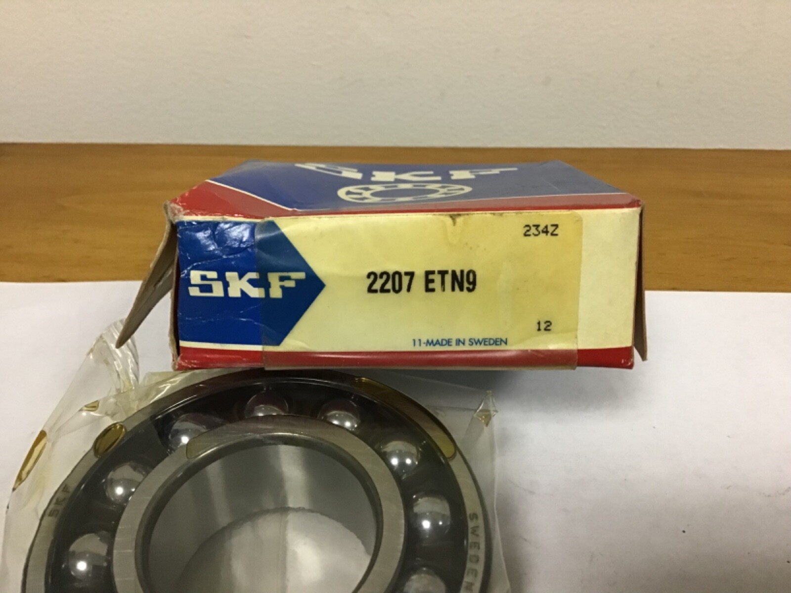 New SKF 2207 ETN9 Self Aligning Bearing, 35mm ID, 72mm OD, and 23mm Width