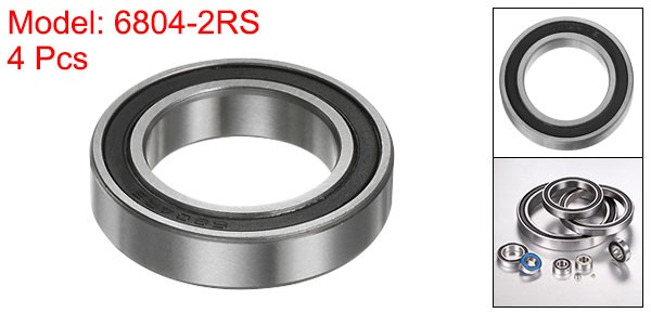 4pcs 6804-2RS Ball Bearings 20mmx32mmx7mm Chrome Steel ABEC3 Double Sealed