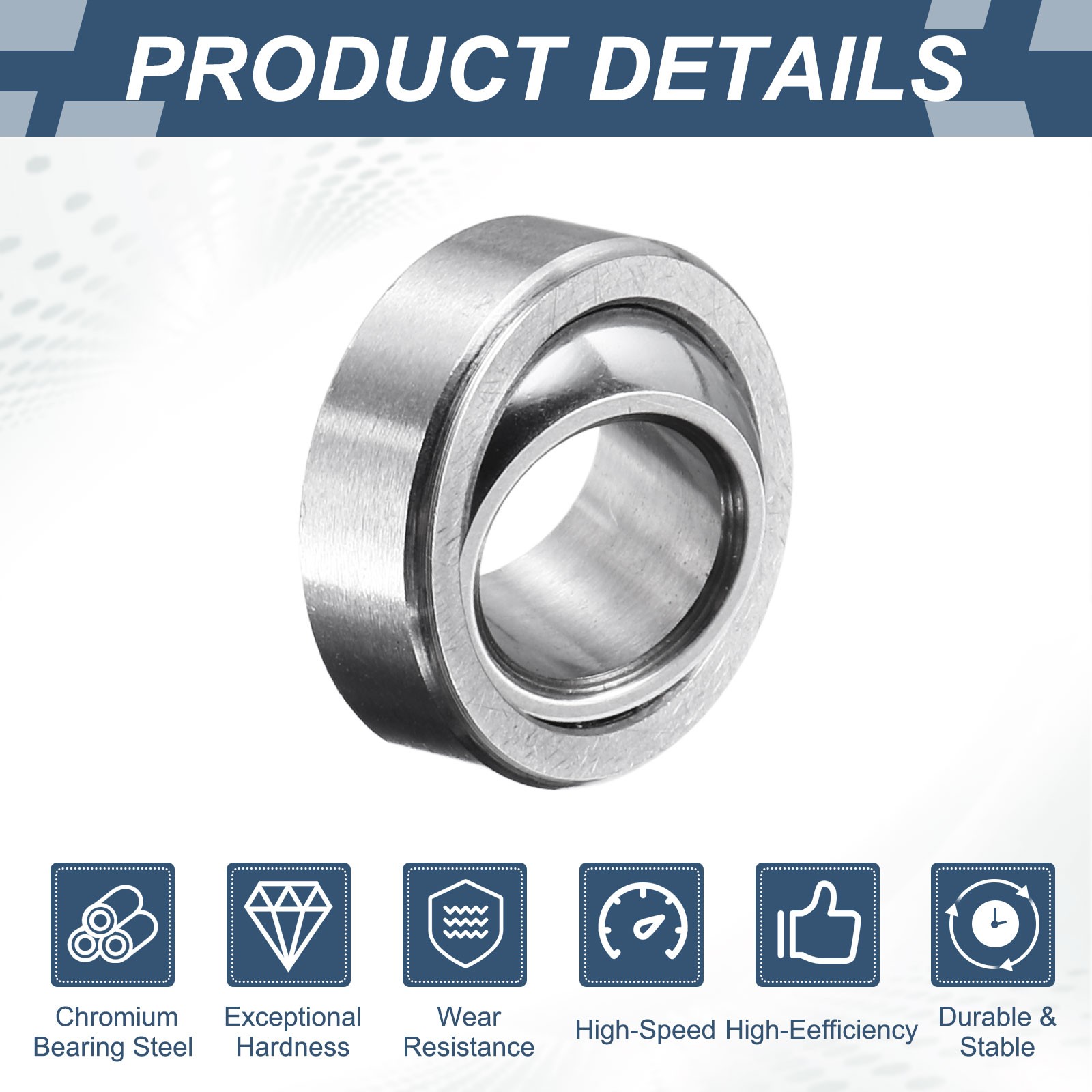 2 Pcs 8x16x5mm GE6C Spherical Plain Bearing Bearing Steel Bearing ABEC-3