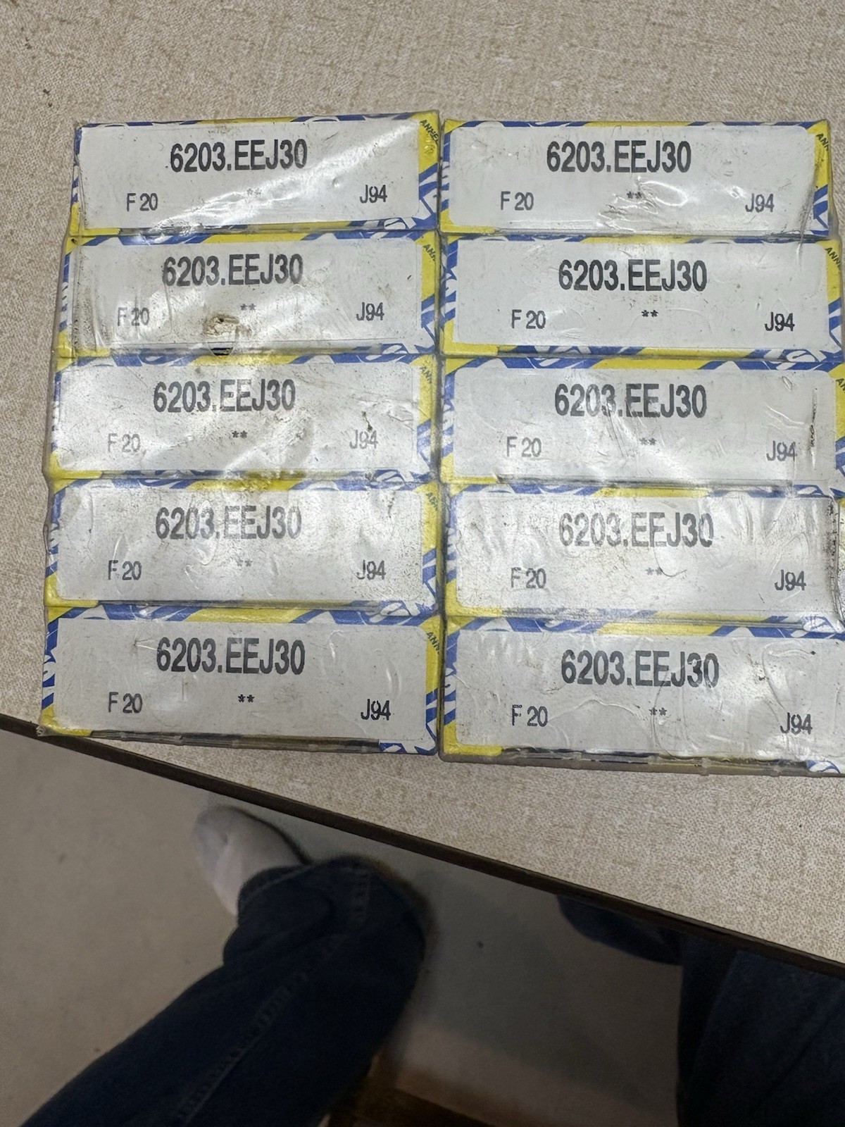 NEW SNR 6203-EEJ30 SEALED BALL BEARING. Lot Of 10