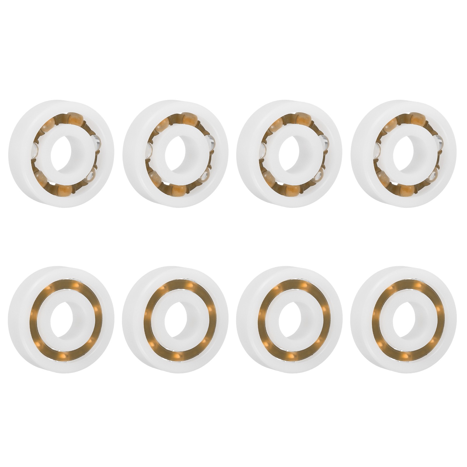 8 Pcs 8 x 22 x 7mm 603 POM Plastic Bearings Deep-Groove Ball Bearings