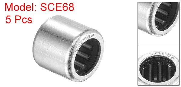SCE68 Needle Roller Bearings 3/8″ x 9/16″ x 1/2″ Chrome Steel Open End 5pcs