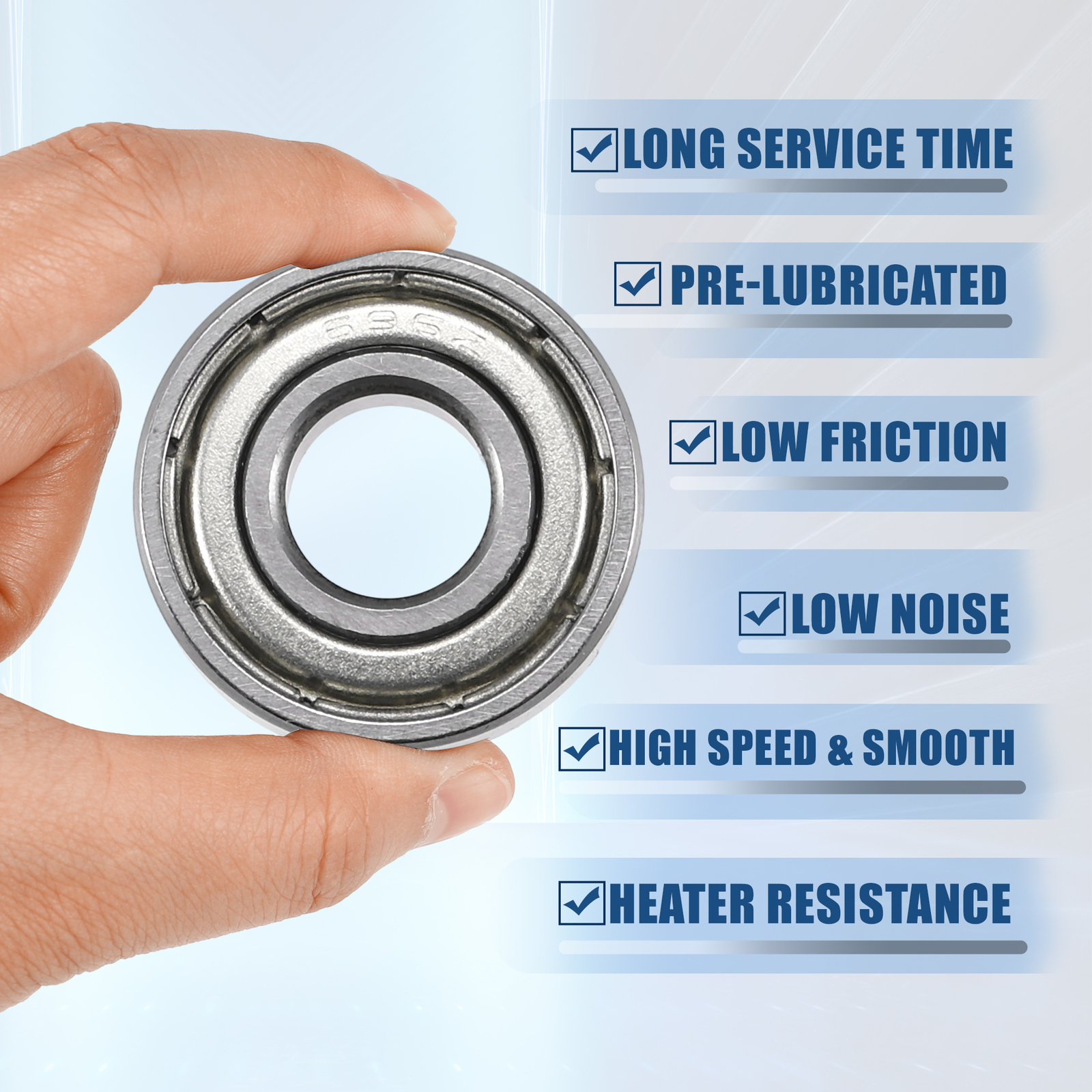 10pcs 6x15x5mm Double Metal Shield 696-ZZ Single Row Deep Groove Ball Bearings