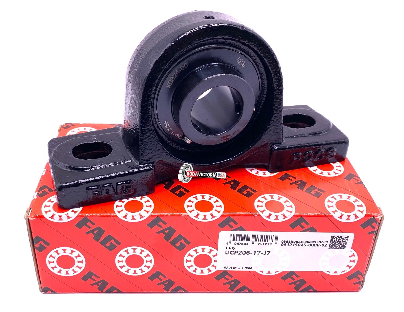 FAG UCP206-17 J7 Housing and Bearing UC206-17 + P206 26.99×165.10×47.63 mm