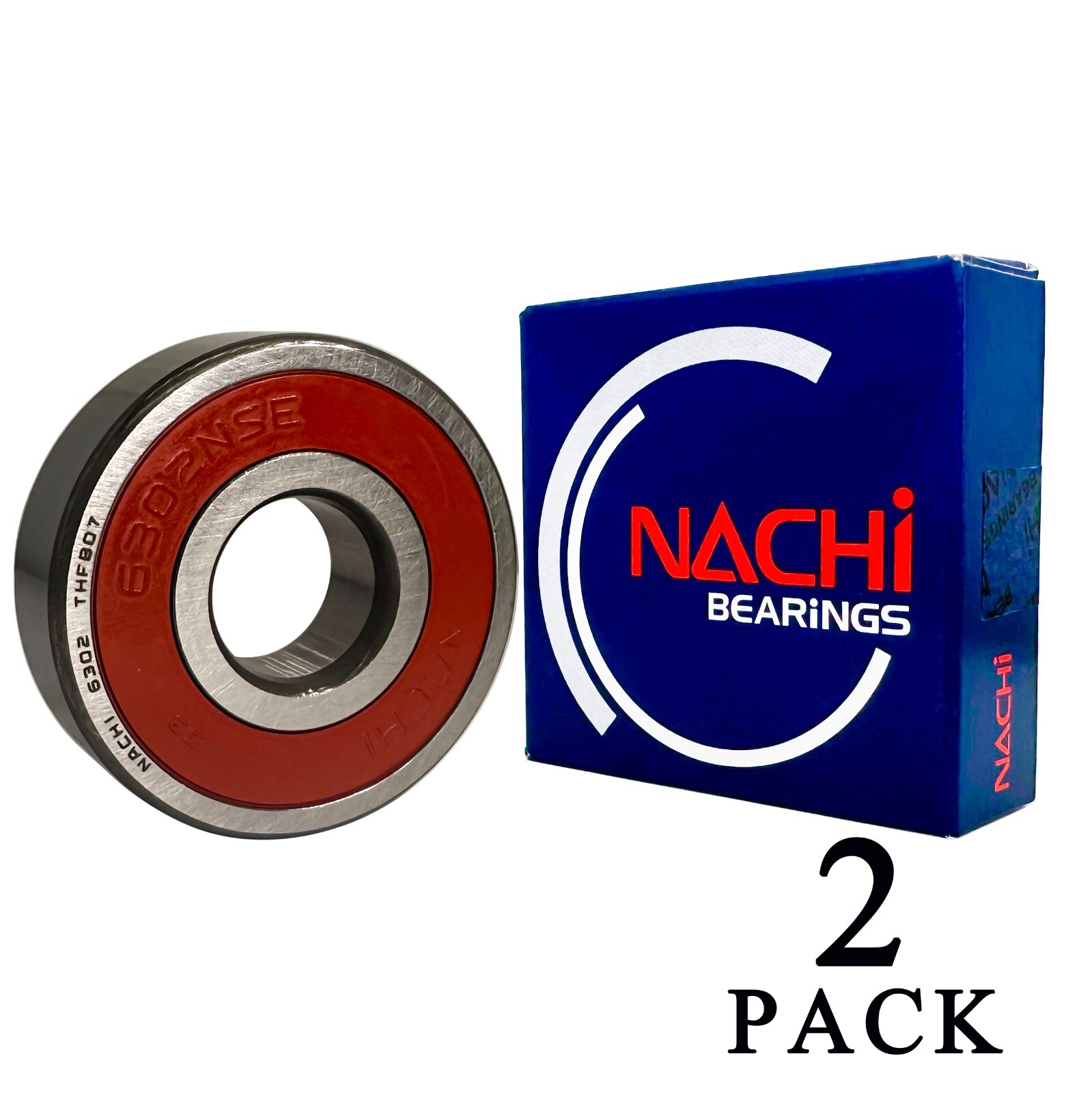 2PACK NACHI Brand 6302-2NSE 15X42X13MM Double Rubber Seal Ball Bearings 6302RS