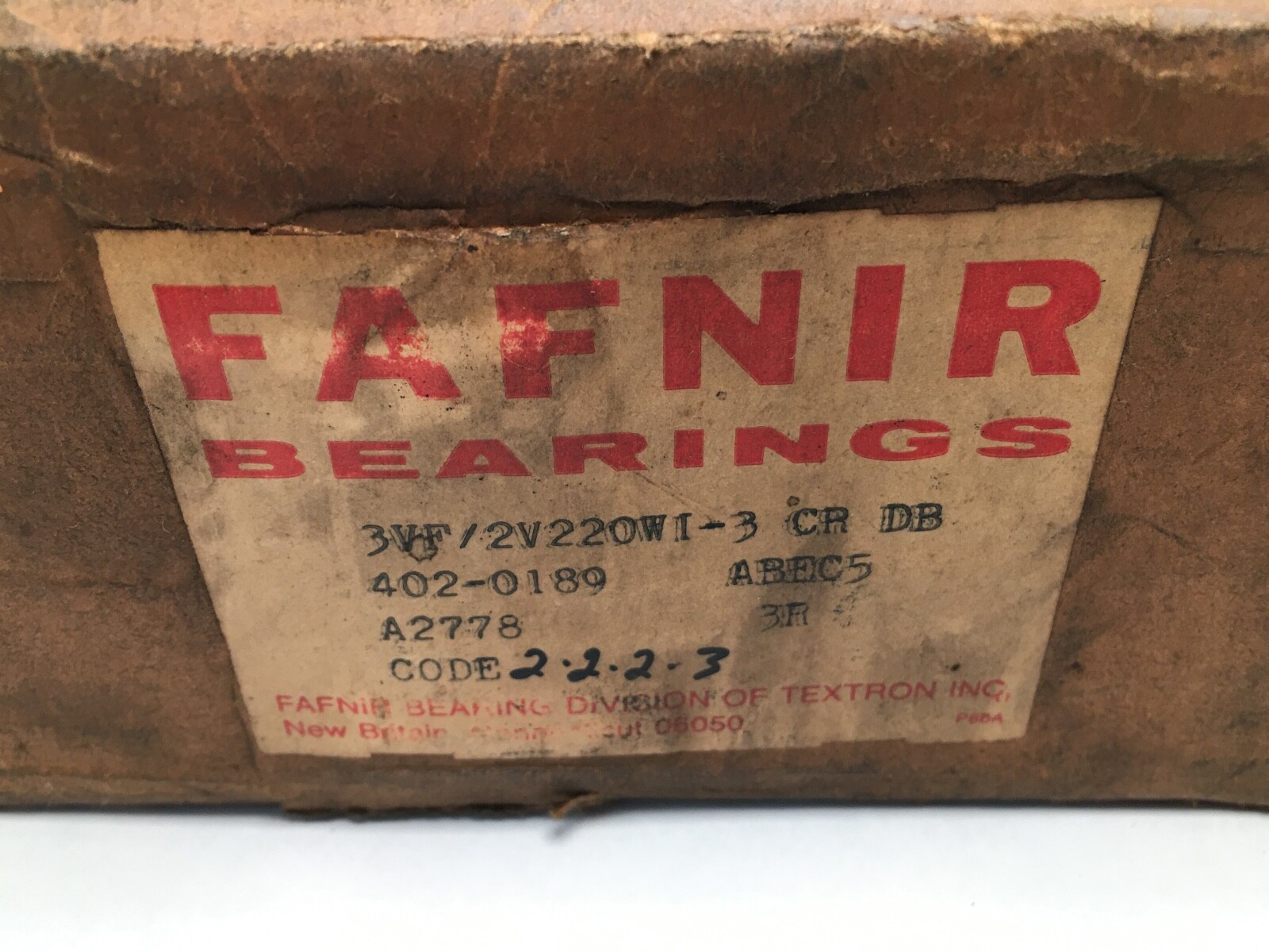 Fafnir 3VF/2V220WI3CRDB Bearing 100x180x34mm 7220 3VF/2V220-WI-3-CR-DB ABEC5 USA