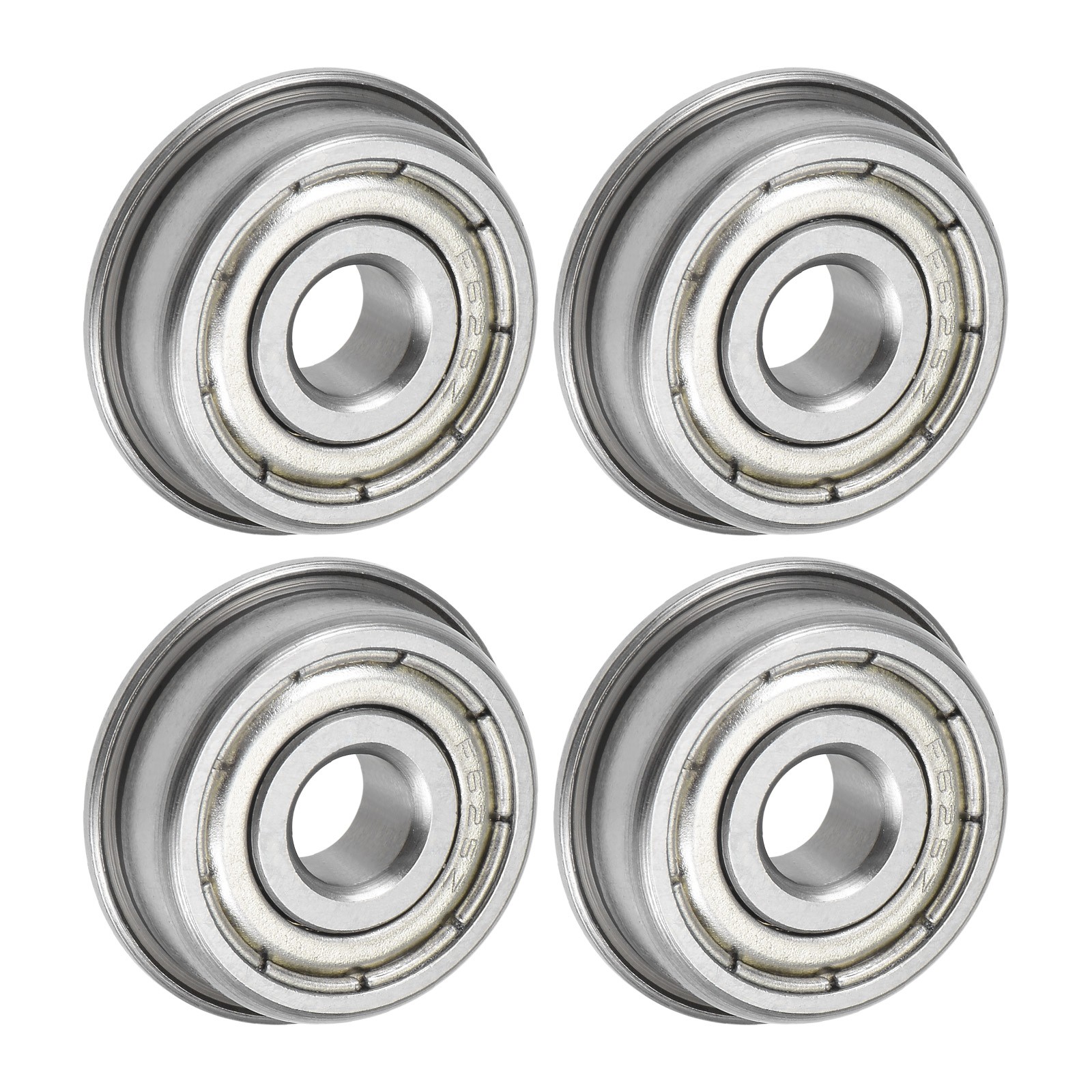 F625ZZ Flanged Ball Bearing 5x16x5mm Shielded Chrome Steel Flange Bearings 4pcs
