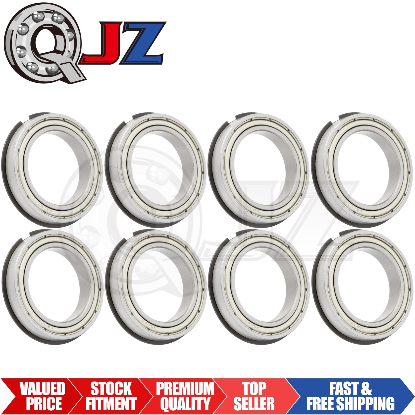 [Qty.8] New 6805-ZZ-NR Ball Bearing w/ Snap-Ring [25mm Bore x 37mm OD x 7mm W]