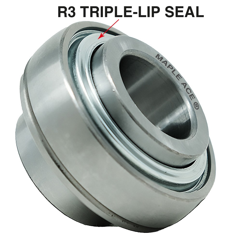 UC207-22 Insert Bearing 1-3/8″ Bore, Spherical OD, R3 Seal, Set Screws,Lube Hole