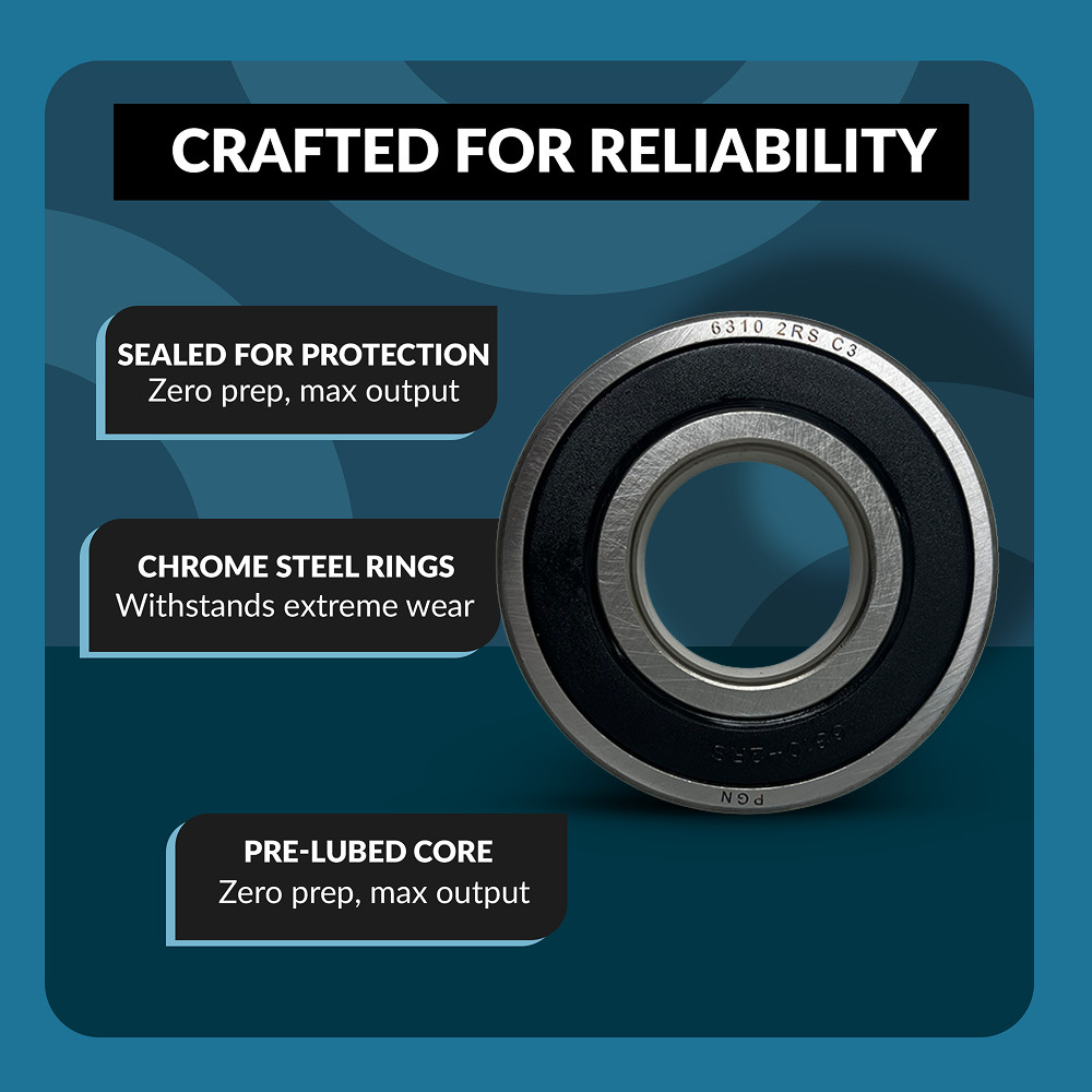 PGN 6310-2RS Ball Bearing, Double Rubber Sealed, Pack of 10