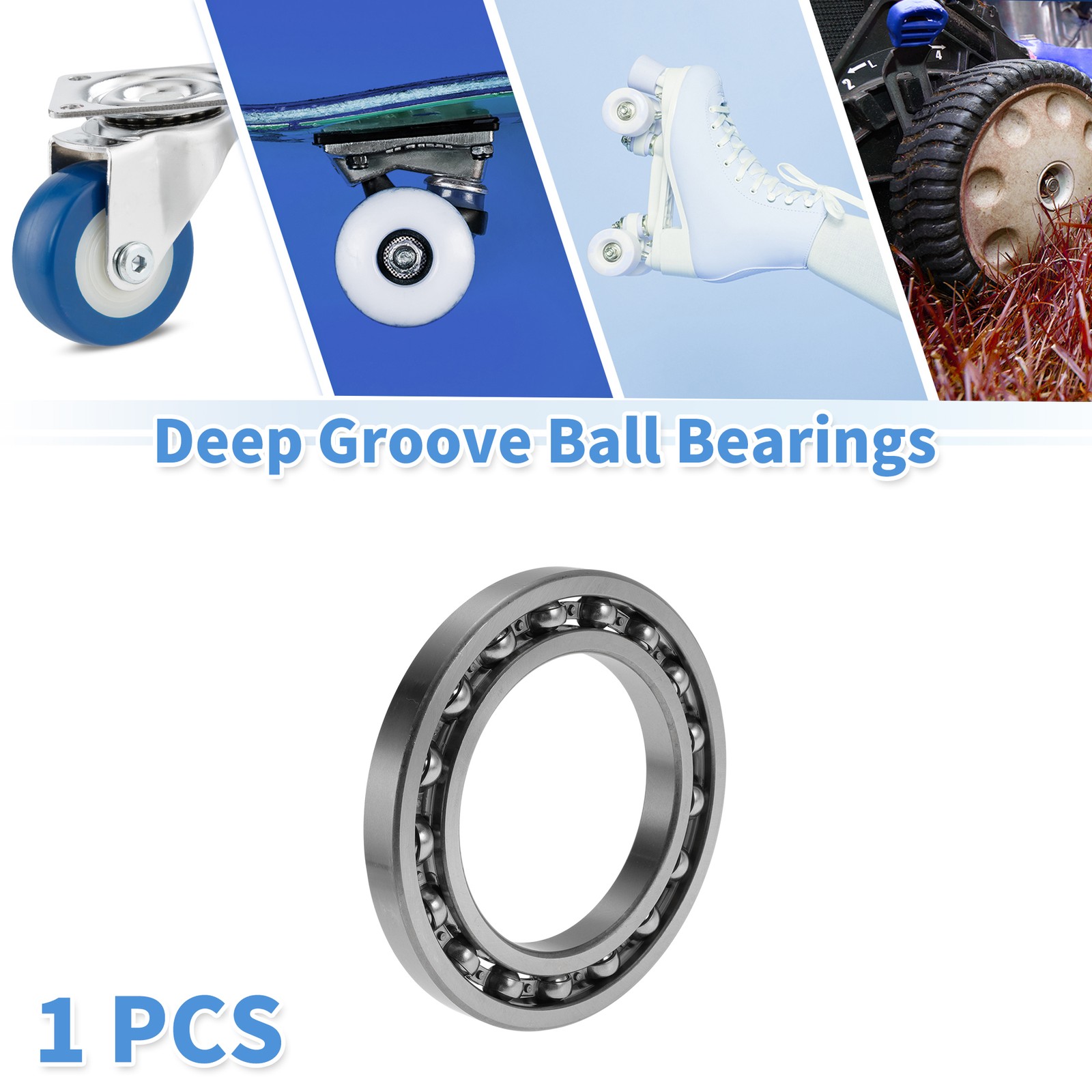 16022 Deep Groove Ball Bearings 110x170x19mm 1 Pcs Silver Tone