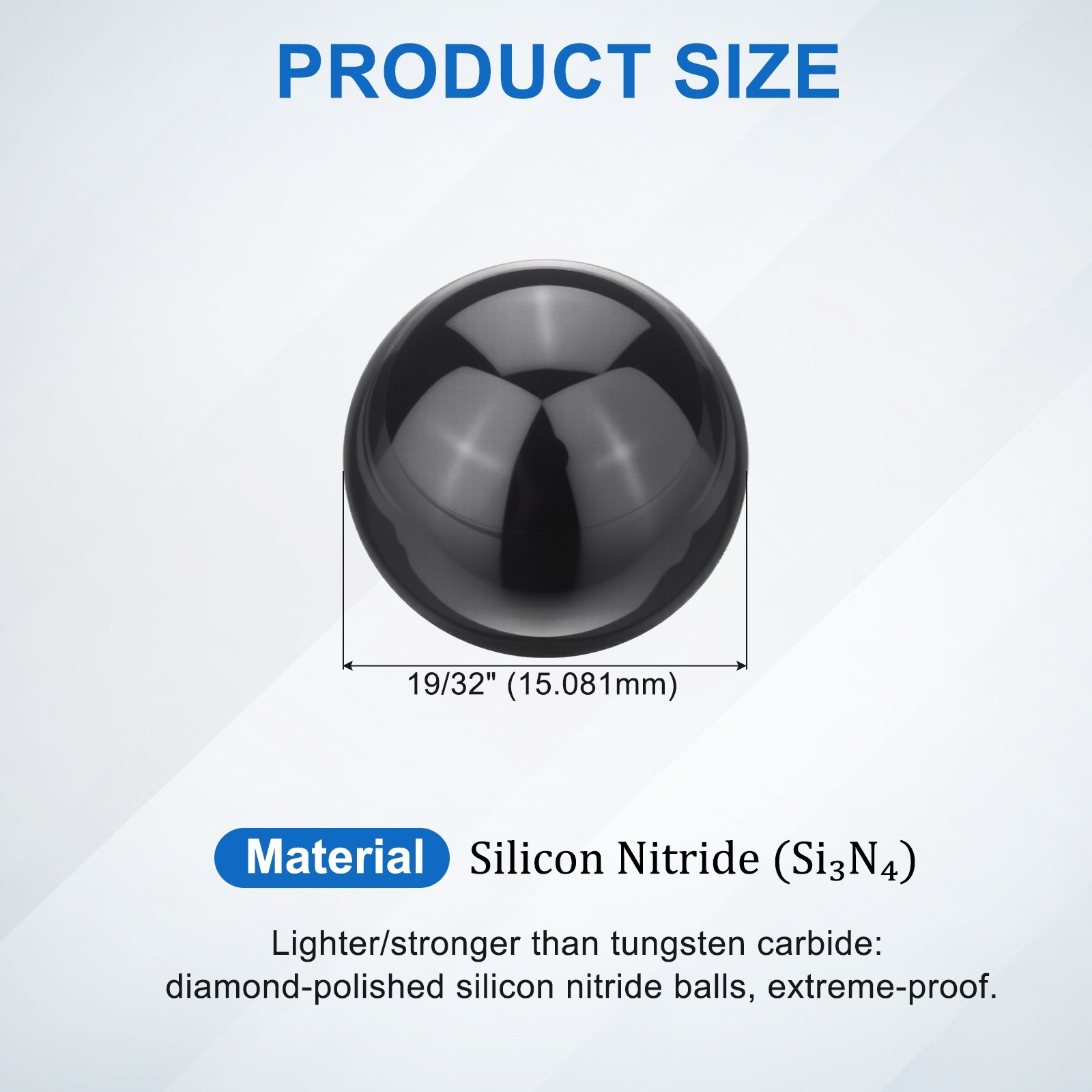 2pcs Ceramic Bearing Balls 19/32″ 15.081mm, Si3N4 Silicon Nitride G10 Precision
