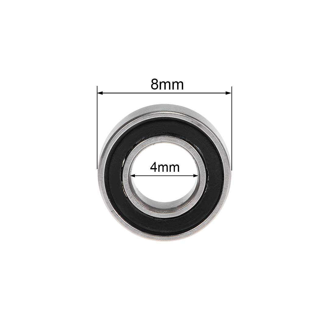 MR84-2RS Deep Groove Ball Bearings 4Mm Inner Dia 8Mm OD 3Mm Bore Double Sealed