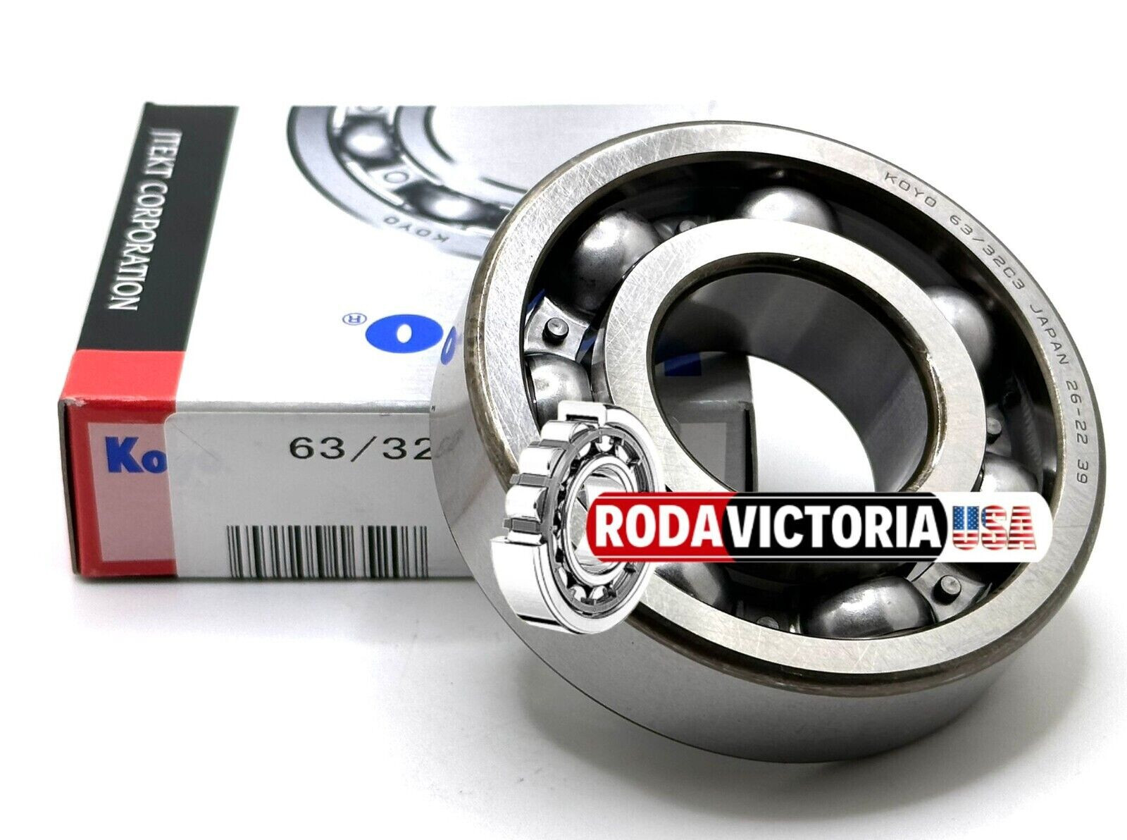 KOYO JAPAN 63/32 C3 DEEP GROOVE BALL BEARING, OPEN, NO SEALS 32x75x20mm