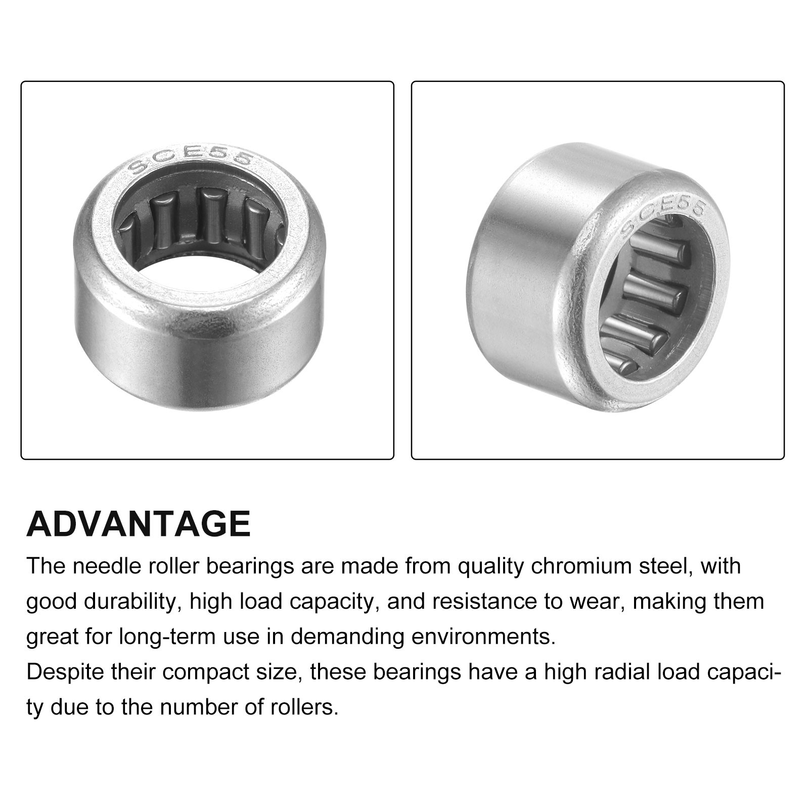 SCE55 Needle Roller Bearings 5/16″ x 1/2″ x 5/16″ 10 Packs