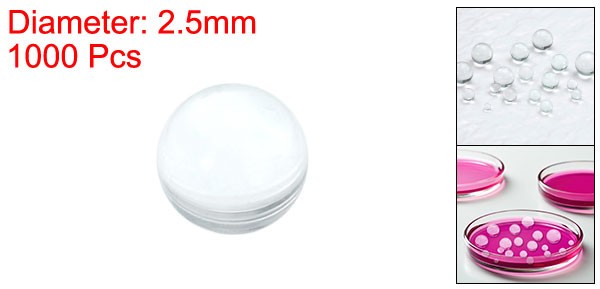 1000Pcs 2.5mm Lab Boiling Stones Solid Round Clear Glass Boiling Beads