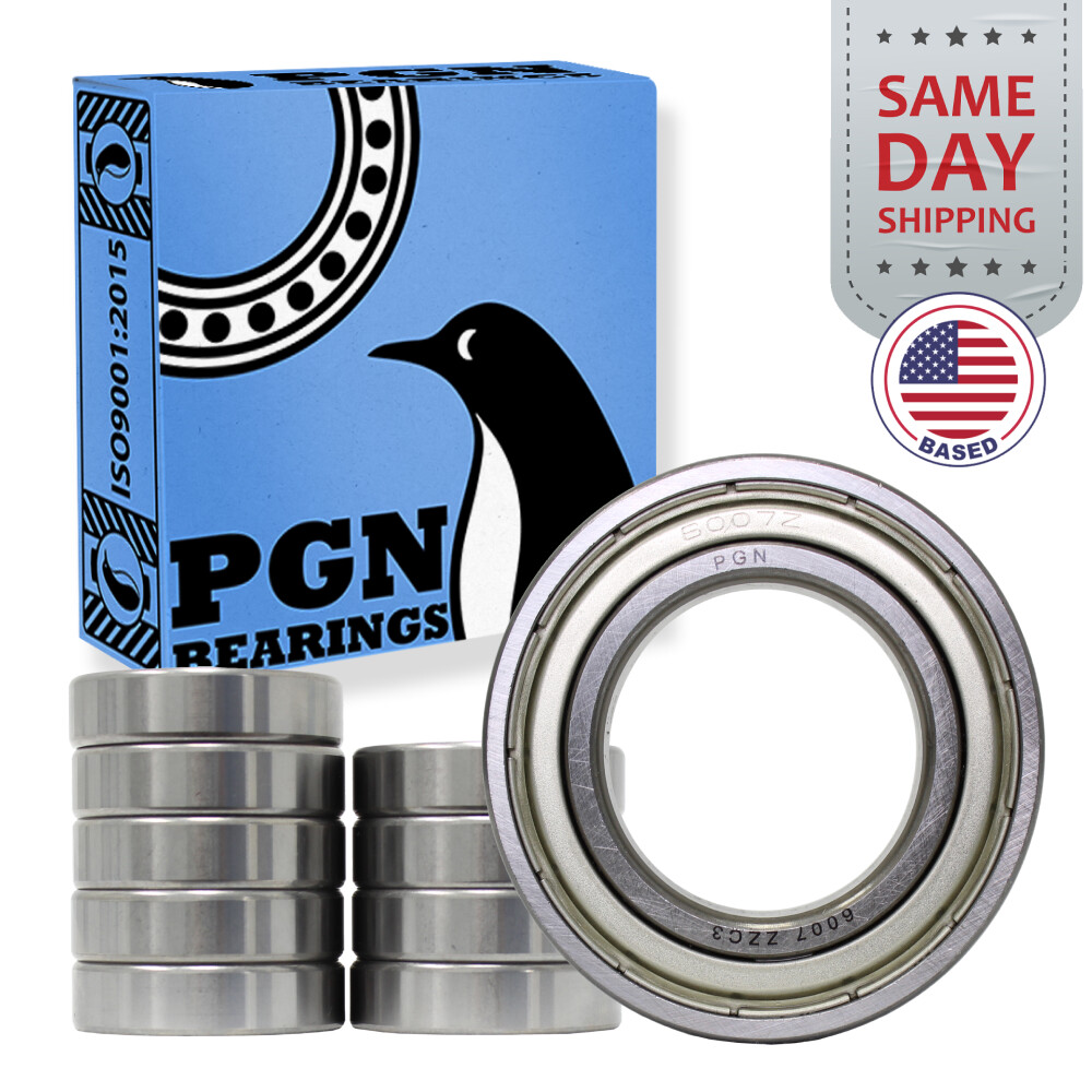 (10) 6007-ZZ Premium Metal Shield Ball Bearing C3 EMQ, 35x62x14, 6007 ZZ 6007z