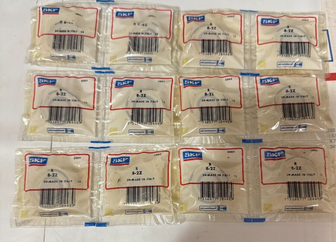 NEW LOT OF 12 SKF R8-2Z Ball Bearing Sealed With Shield both Sides
