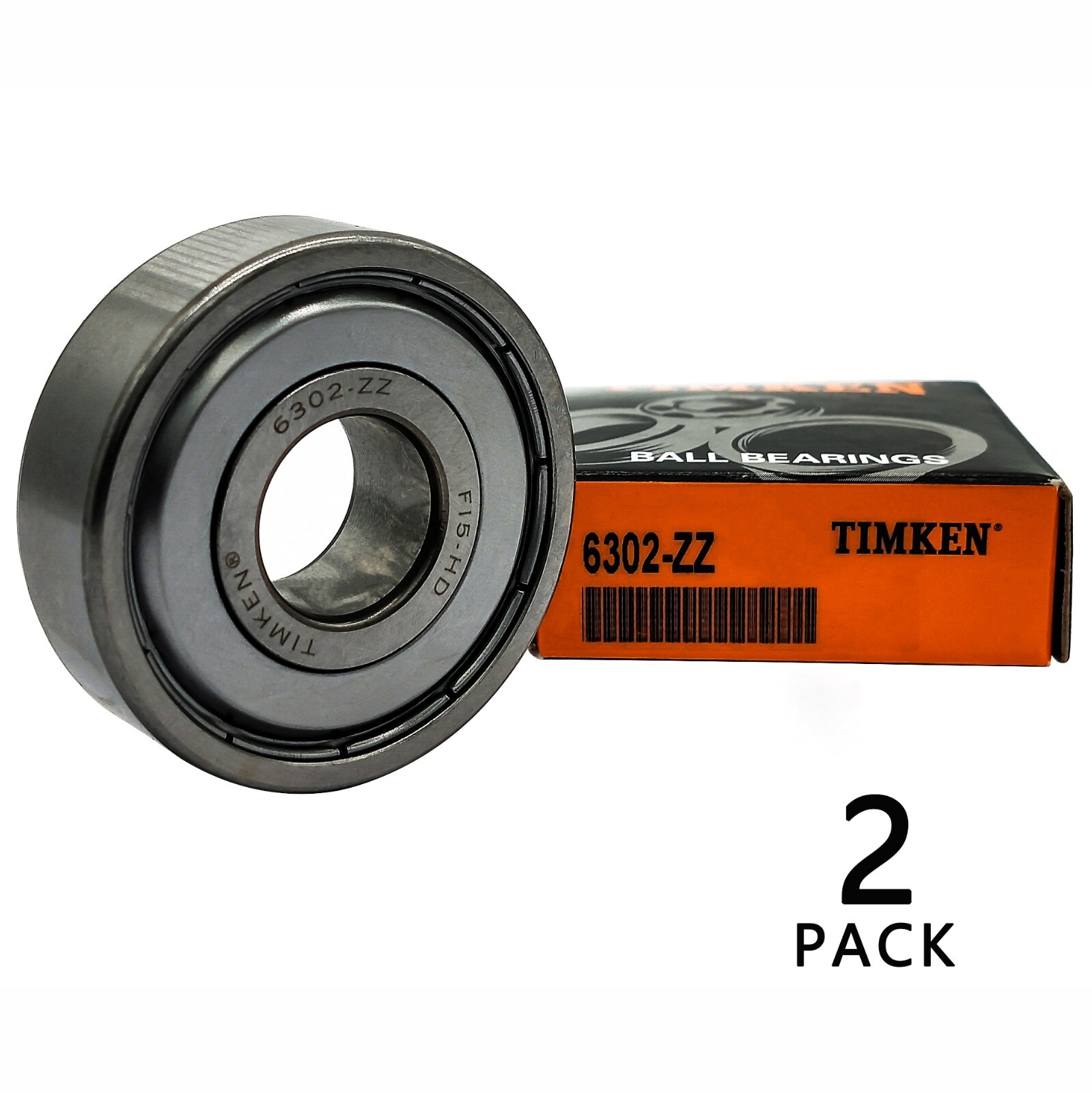 2PACK TIMKEN 6302-ZZ 15X42X13MM Double Metal Seal Bearings 6302ZZ 6302-2Z