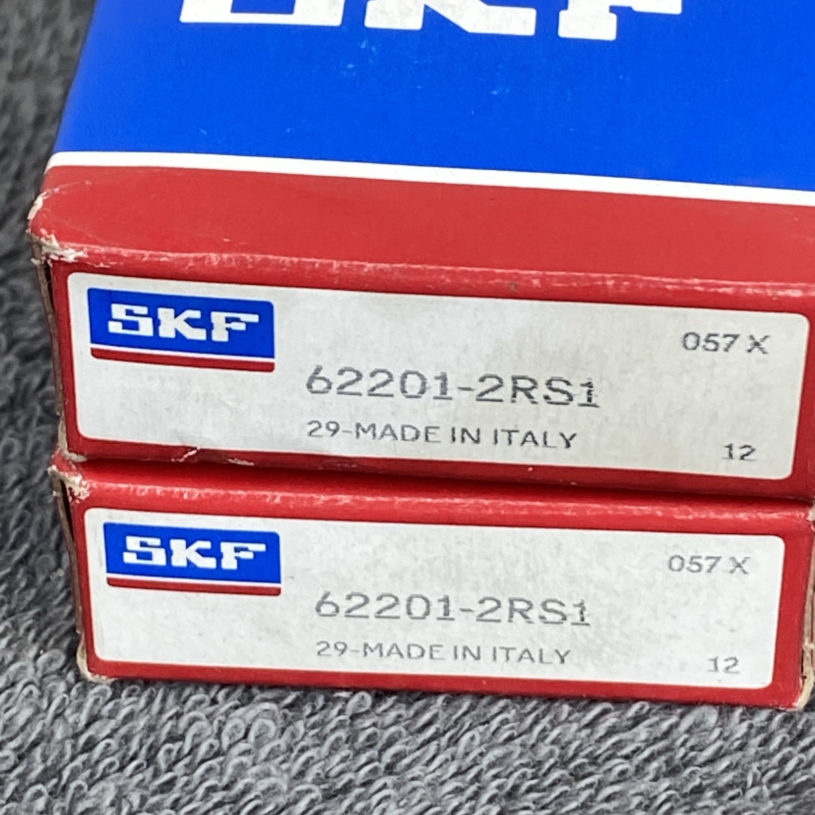 (2) SKF 62201-2RS1 Deep Groove Ball Bearing New In Box Sealed
