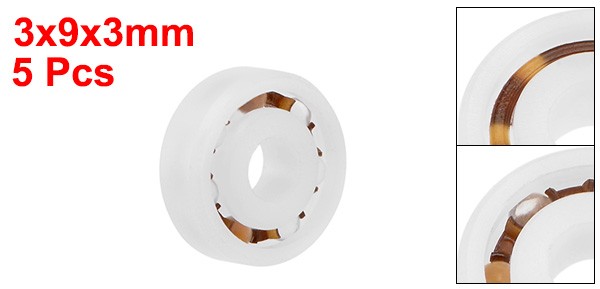 603 POM Plastic Bearings 3x9x3mm Glass Ball Nylon Cage 5pcs