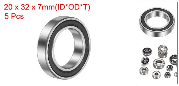 5 Pcs 20 x 32 x 7mm 6804 2RS Deep Groove Ball Bearings ABEC5 Bearings
