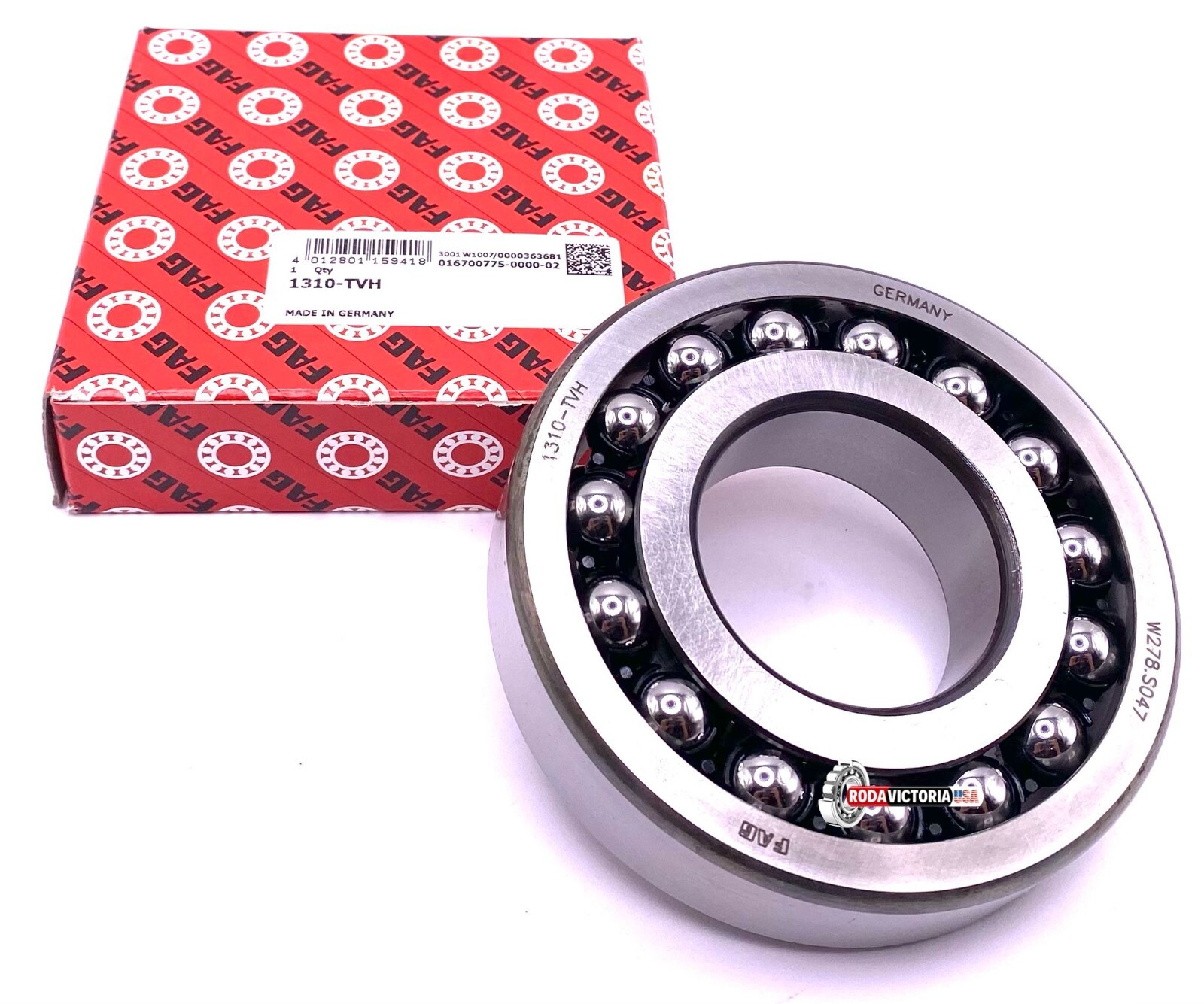FAG 1310 K TVH C3 Self-aligning Ball Bearing 50x110x27 mm