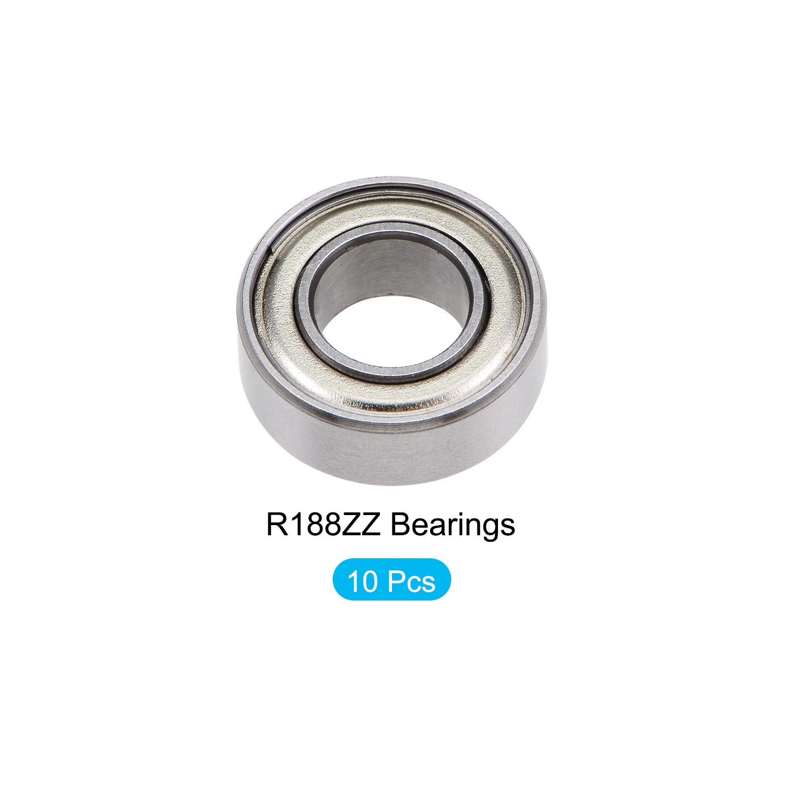 Bearings (R188ZZ, 1/4×1/2×3/16″) 10Pcs, Chromium Steel Double Shielded