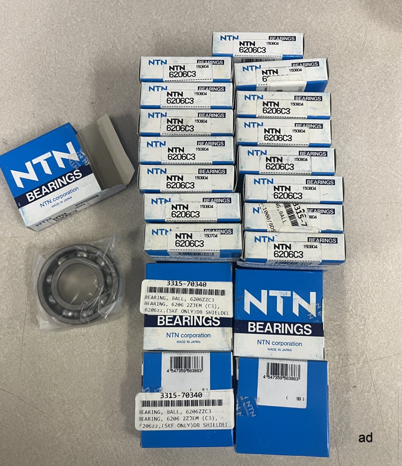 NTN 6206C3 Deep Groove Ball Bearing – 1 Unit