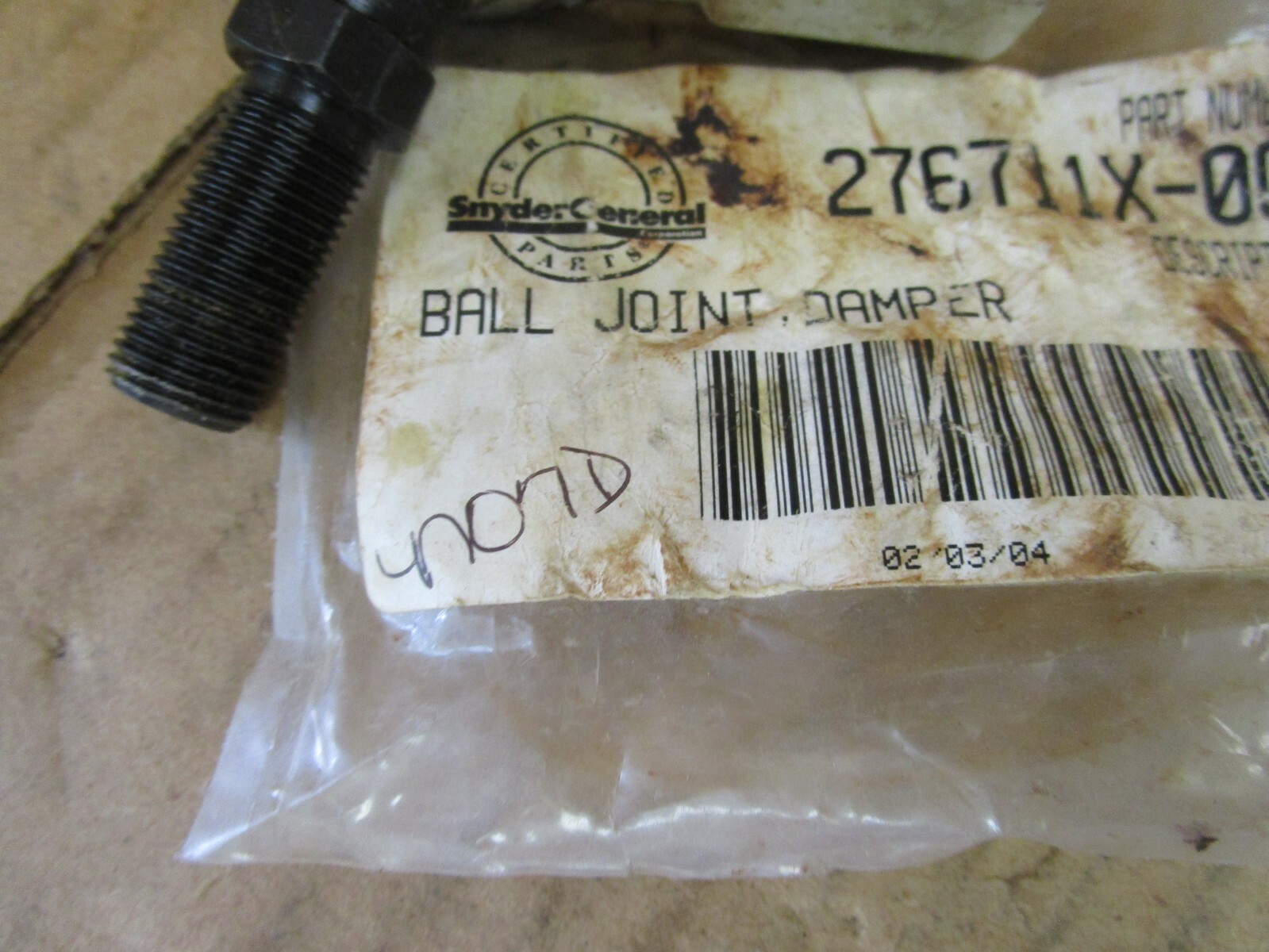 Snyder General Ball Joint Damper 276711X-00 276711X00 RH Thread 1/2″ -20 New