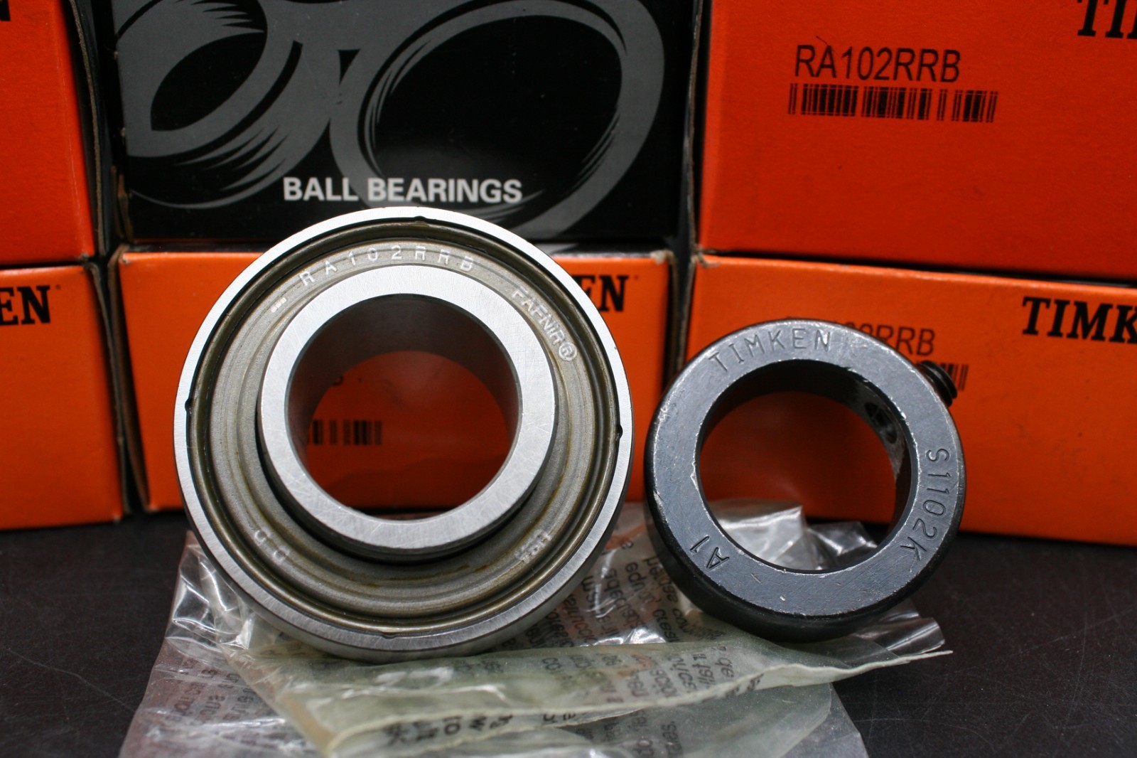 One (1) Timken Fafnir RA102RRB + COL Eccentric Locking Collar Ball Bearing USA