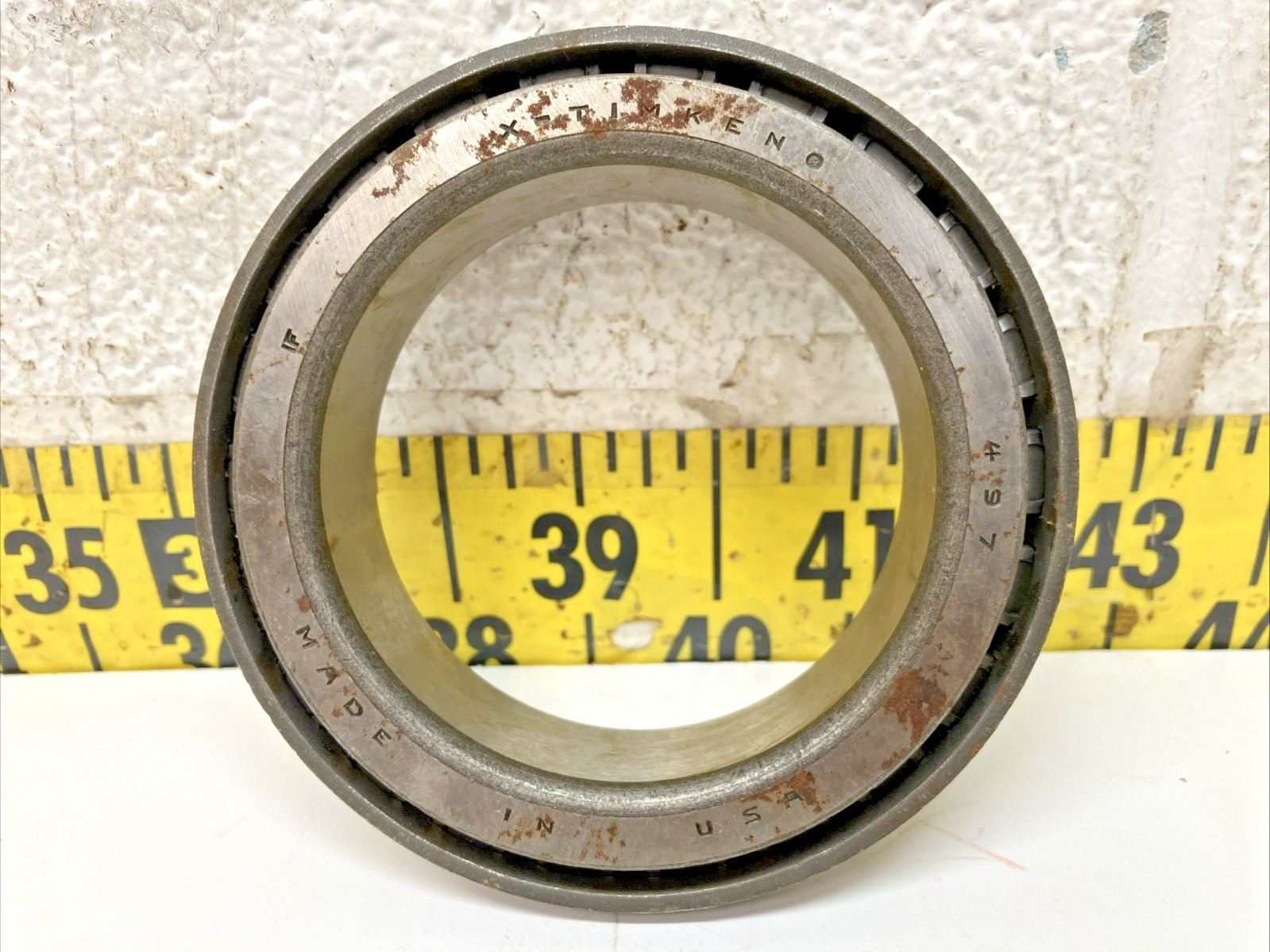NOS Timken Tapered Roller Bearing 497 Bore: 3.37″ x OD 5.375″ x Width 1.172″ (1)