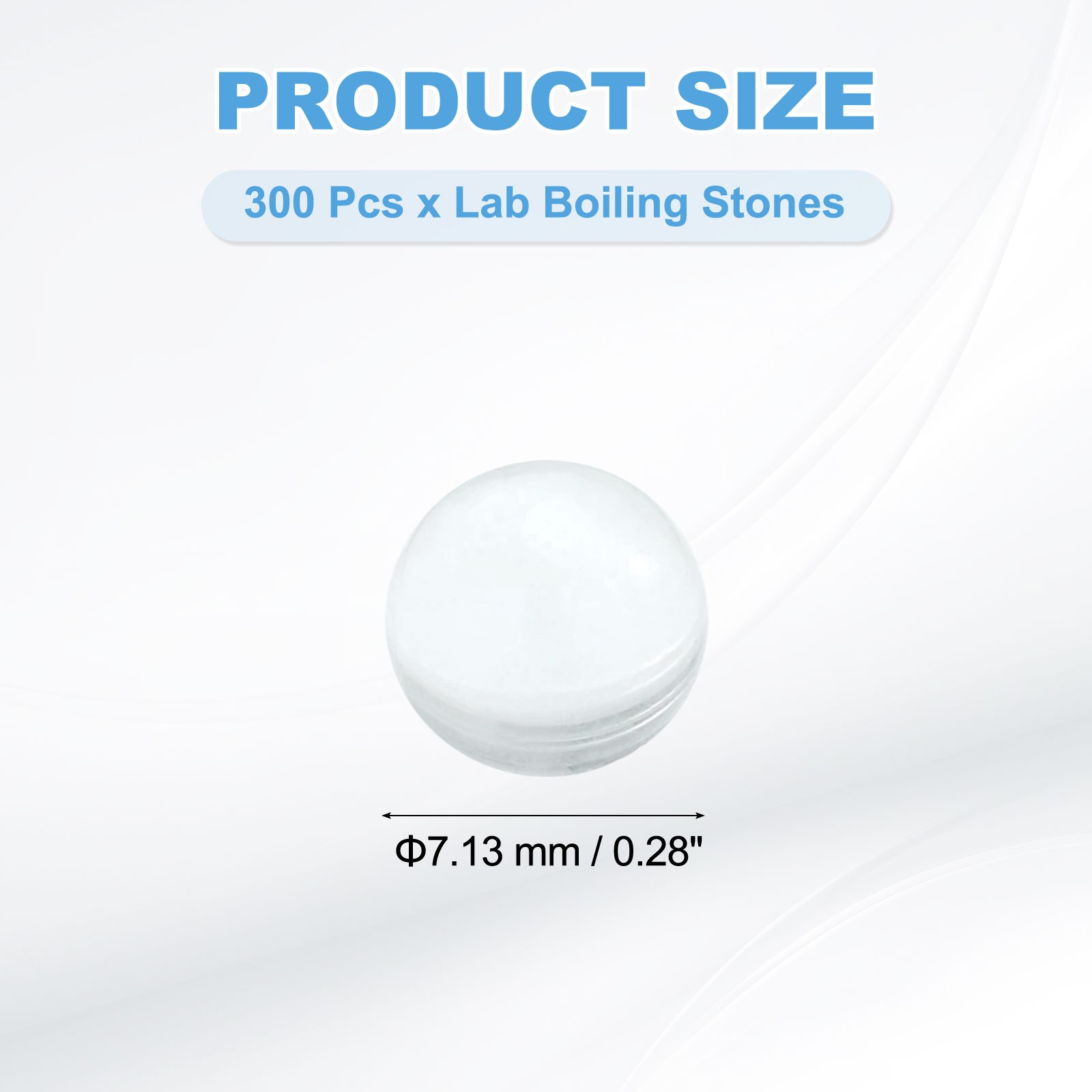 300Pcs 7.13mm Lab Boiling Stones, Solid Round Clear Glass Boiling Beads