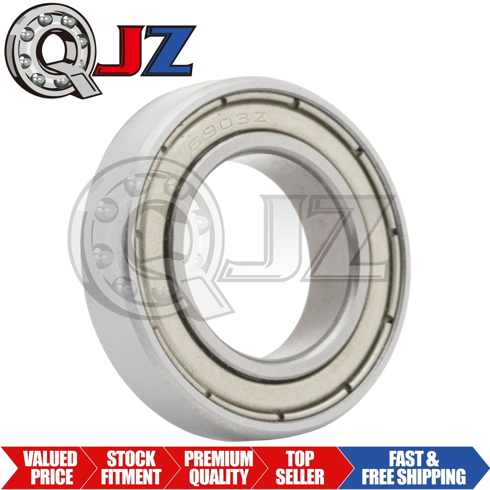 [1-Pack] 6903-ZZ Radial/Deep Groove Ball Bearing 17mm x 30mm x 7mm Double Shield