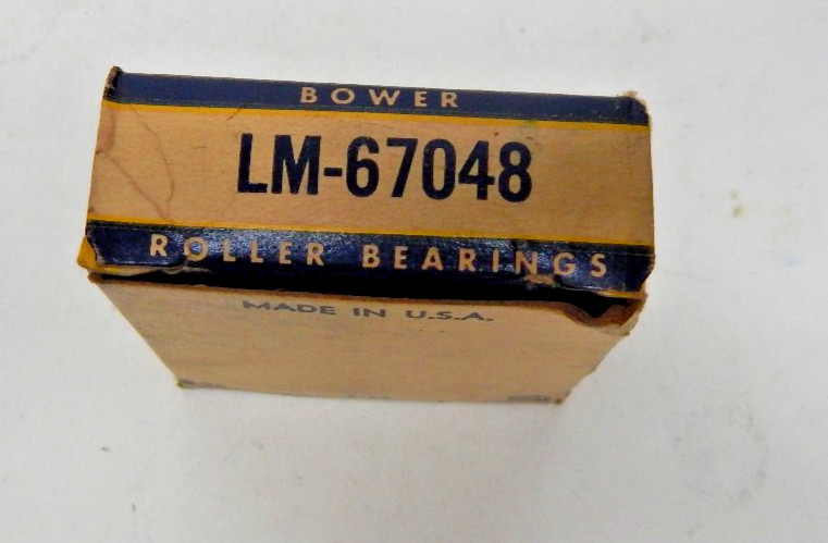 Bower Tapered Roller Bearing Cone LM-67048 NOS, 8-25, 5-65