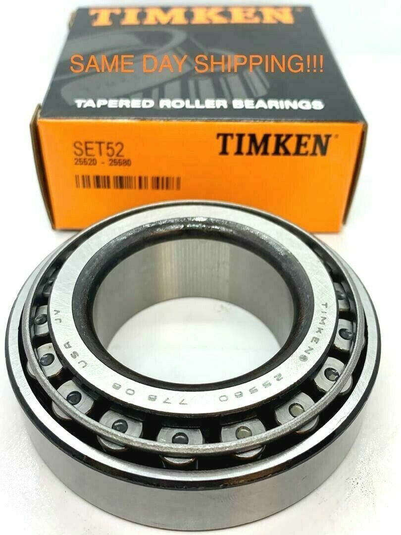 TIMKEN 25580/25520 Tapered Wheel Bearing Cup & Cone 1-3/4″ Bore Trailer SET A52.