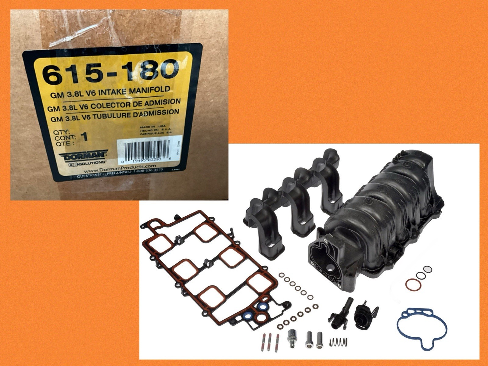 Dorman 615-180 Engine Intake Manifold Compatible w Select Models GM 3.8L V6