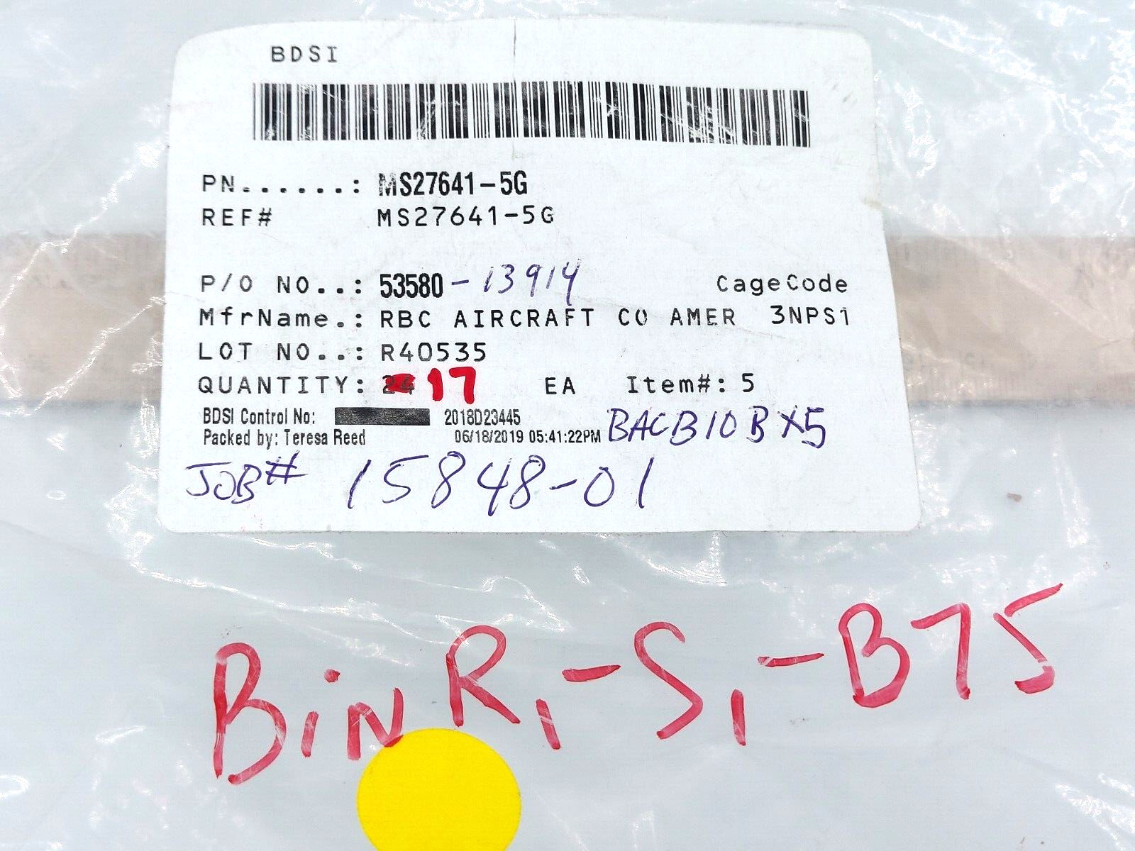 ITB Fafnir KP5AFS428 RBC BACB10BX05 Single Row Ball Bearing KP5A FS428 *NOS*