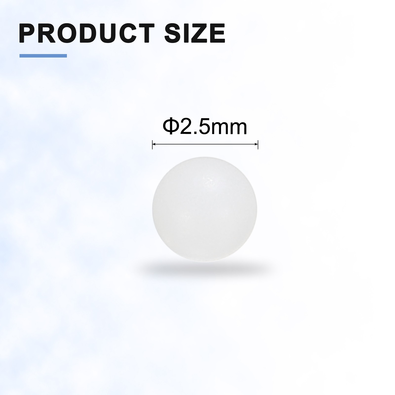 100Pcs White 2.5mm Solid Plastic Balls G1 Precision Bearing Ball Frosted Surface