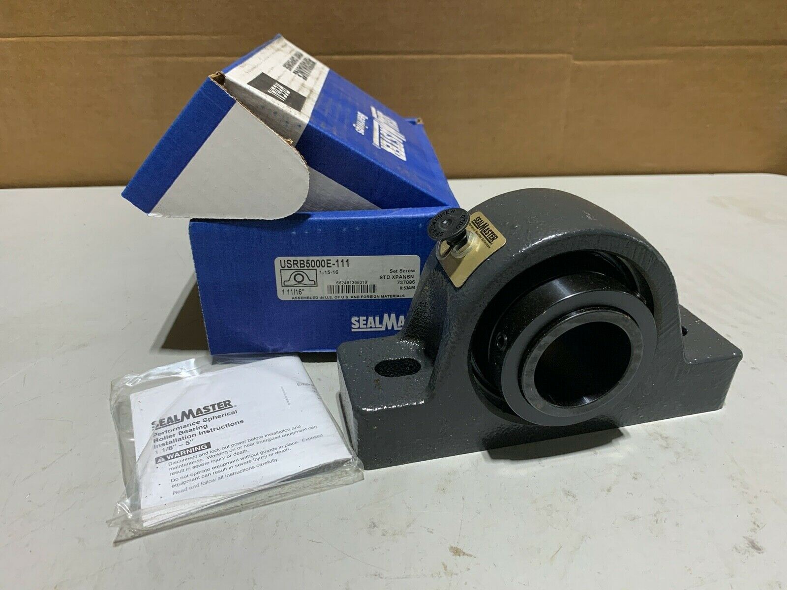 Sealmaster USRB5000E-111 Pillow Block Spherical Roller Bearing Unit 1 11/16″